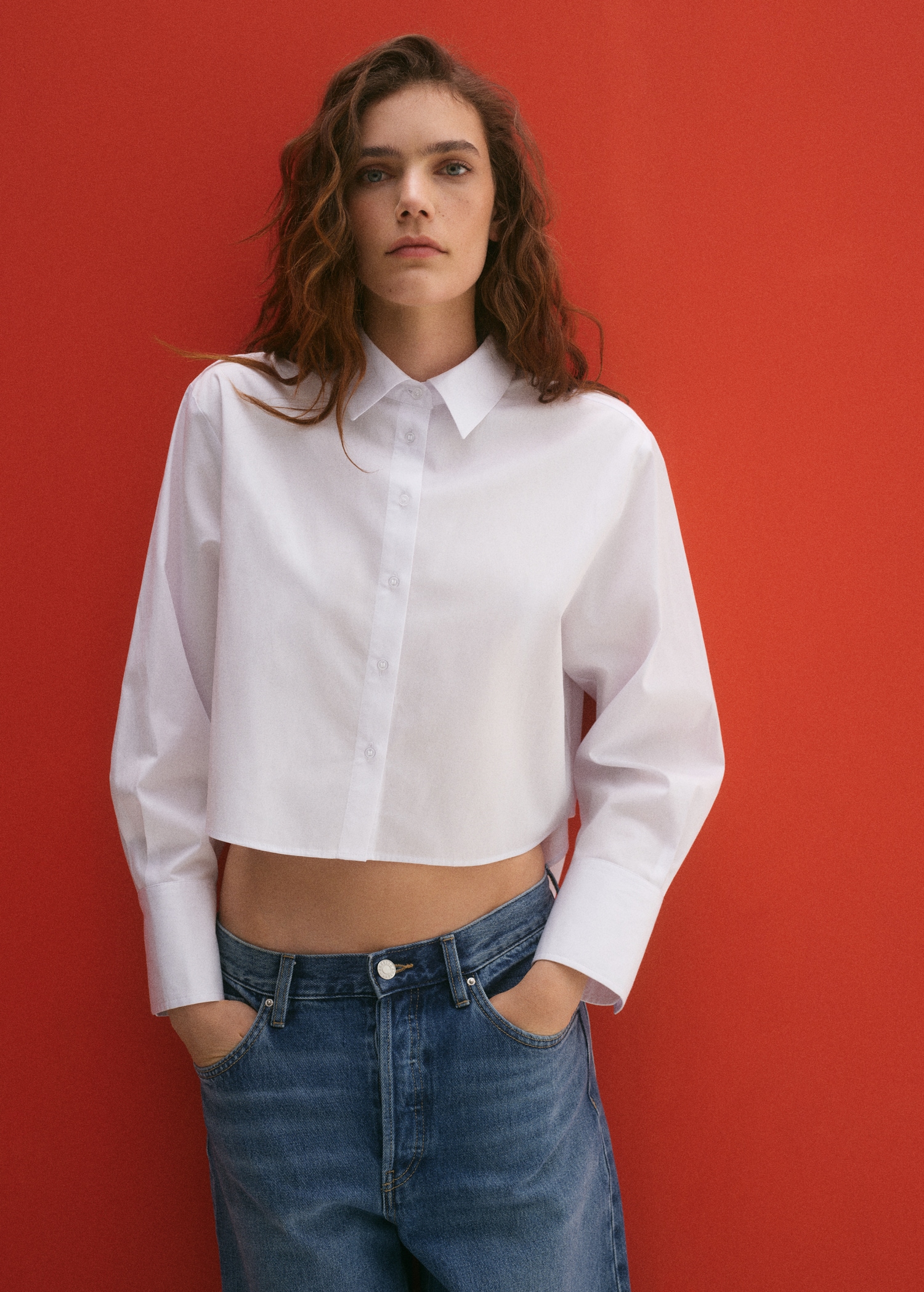 Regular cropped shirt - Medium plane