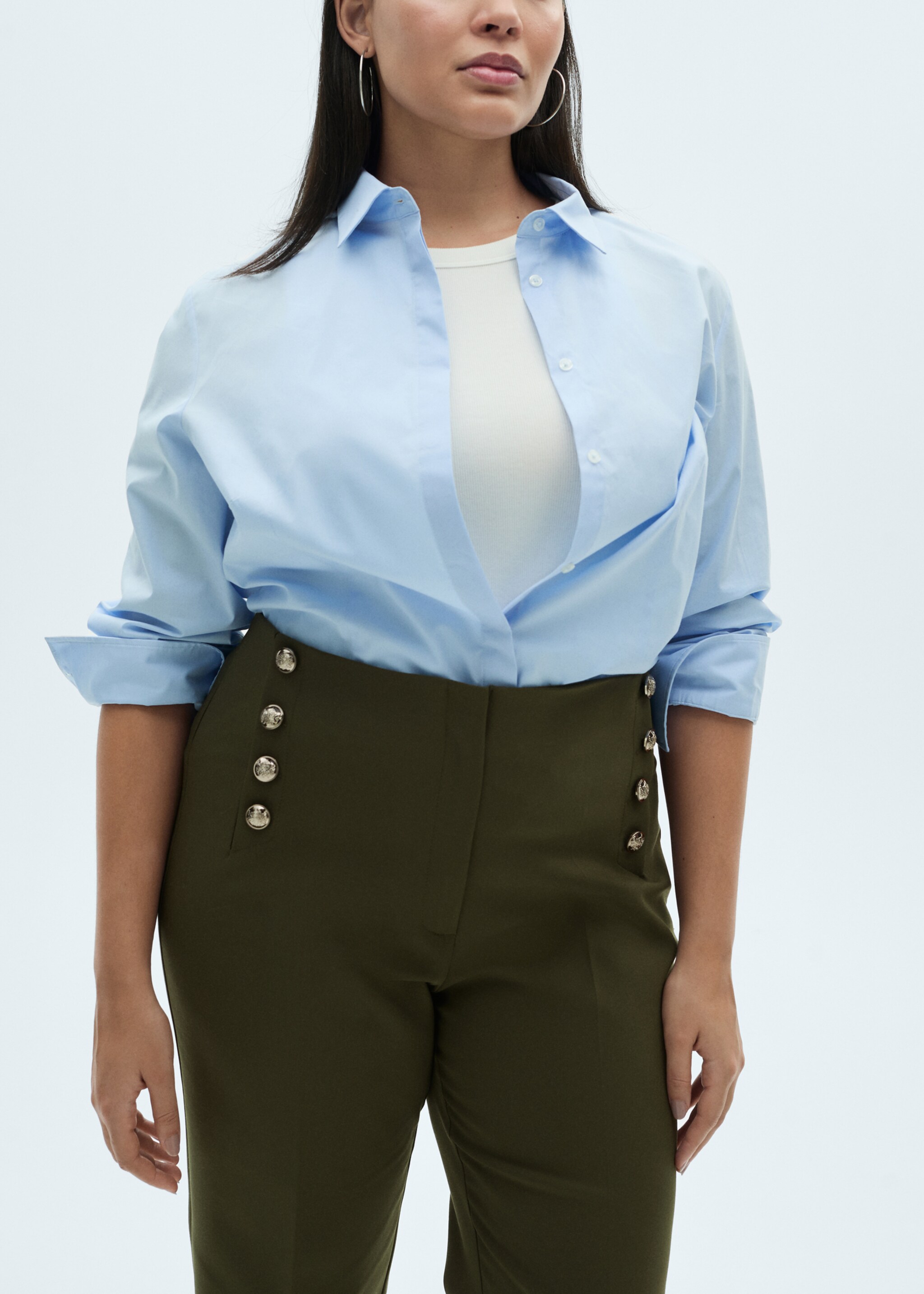 Straight trousers with jewel buttons - Details of the article 4