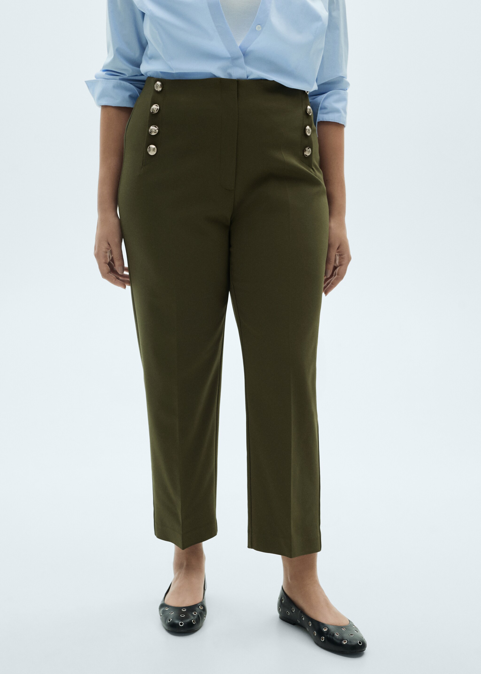 Straight trousers with jewel buttons - Details of the article 5