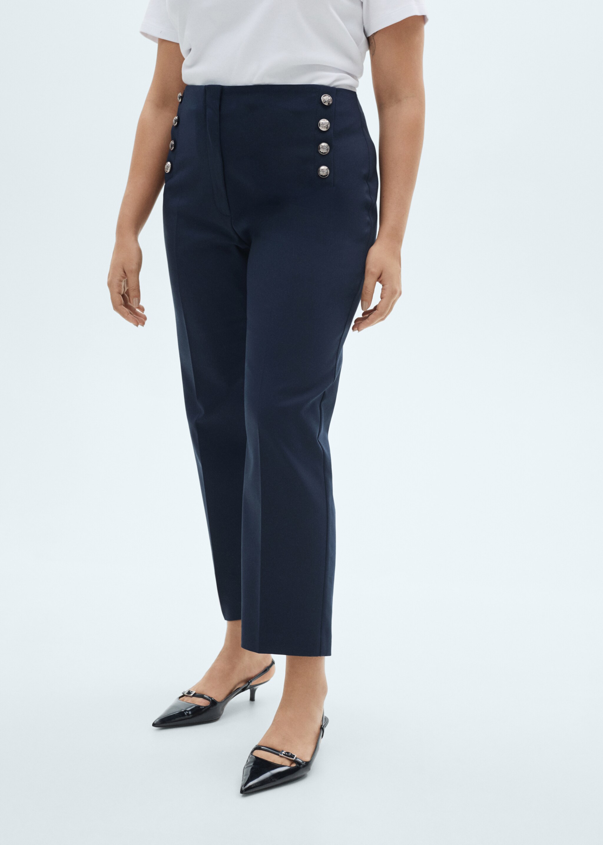 Straight trousers with jewel buttons - Details of the article 5