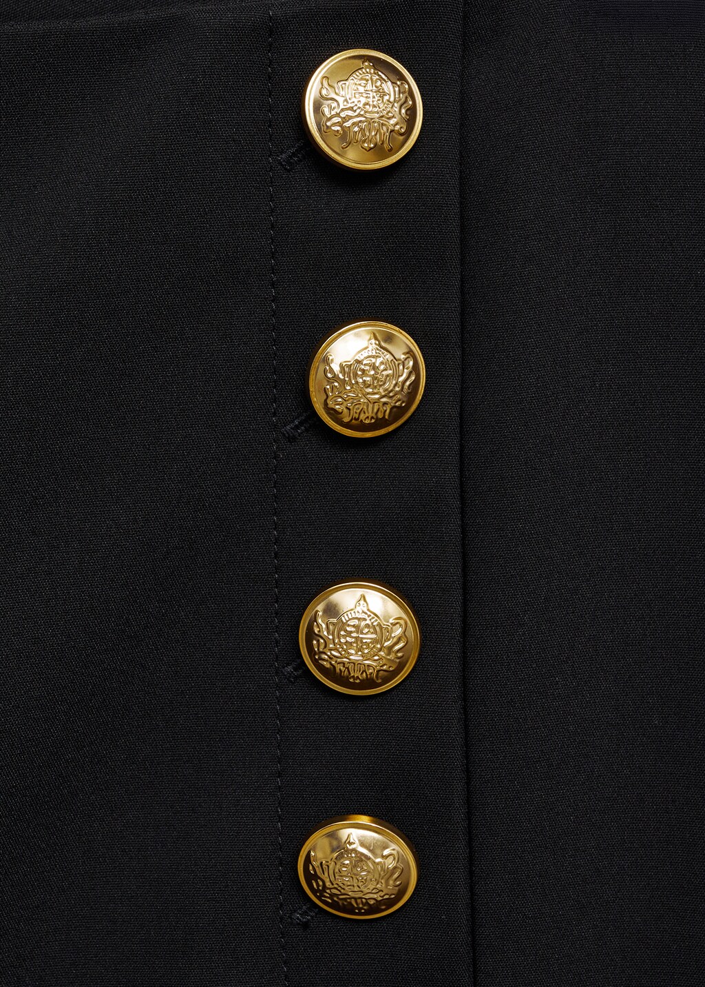 Straight pants with jewel buttons