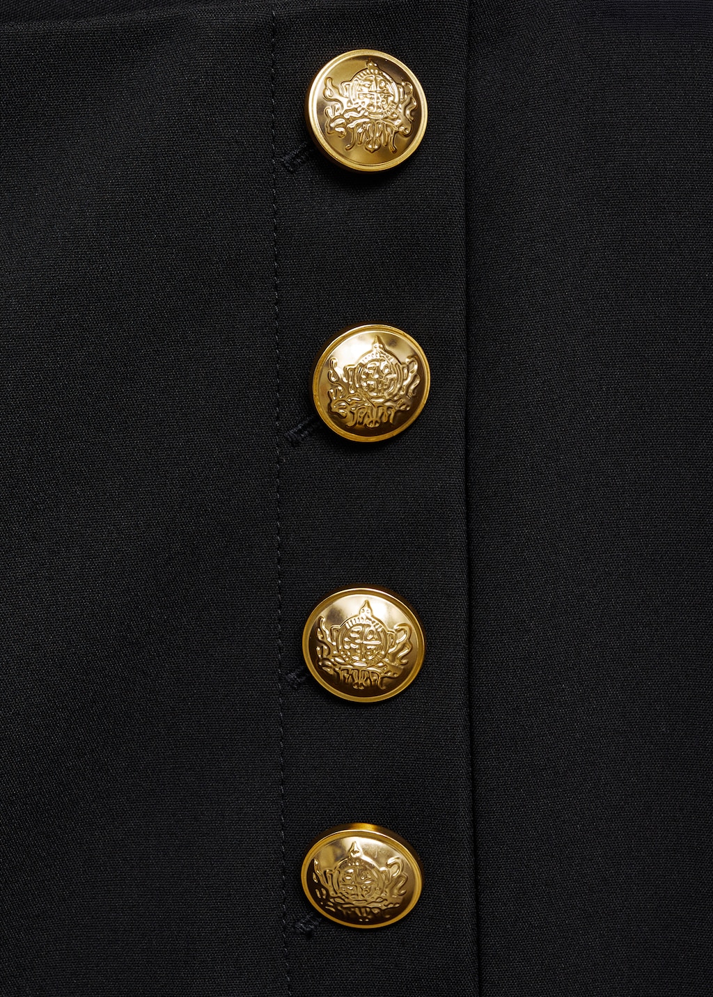 Straight pants with jewel buttons