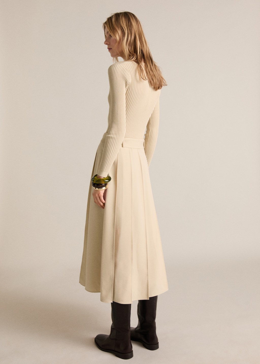 Combined woven dress with belt - Women | MANGO USA Combined woven dress with belt - Women | MANGO USA