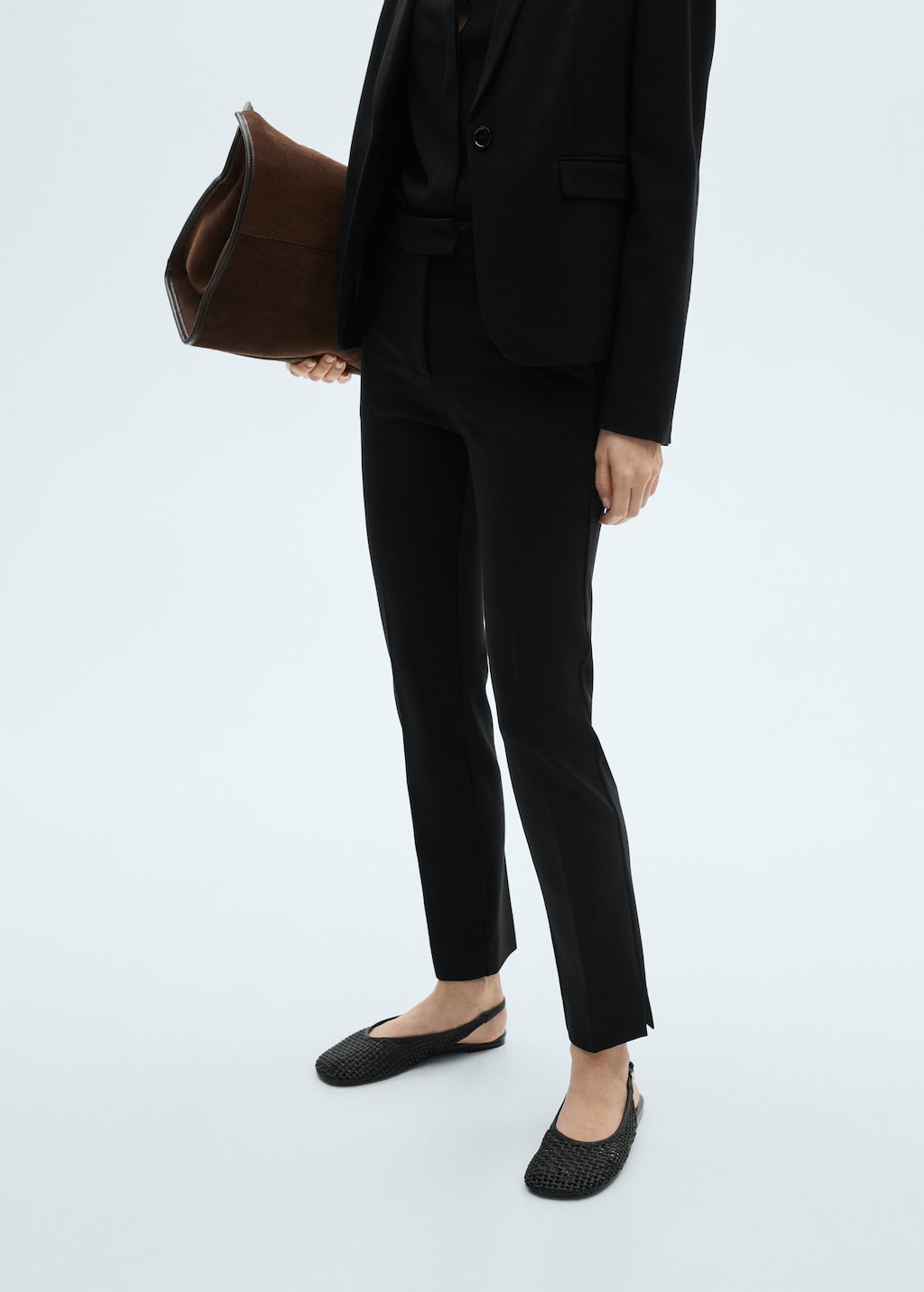 Straight mid-rise pants