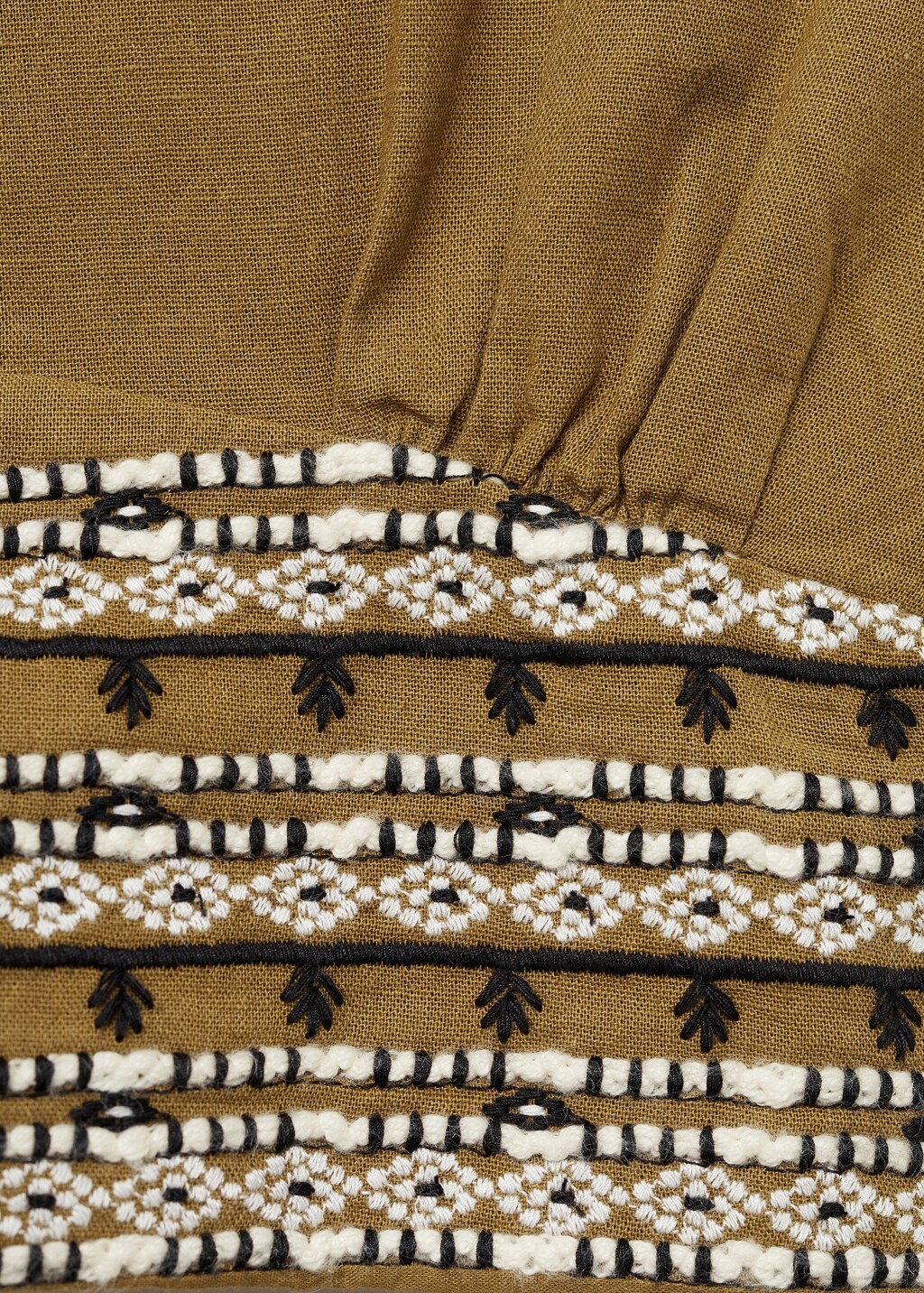 Cotton linen-blend top