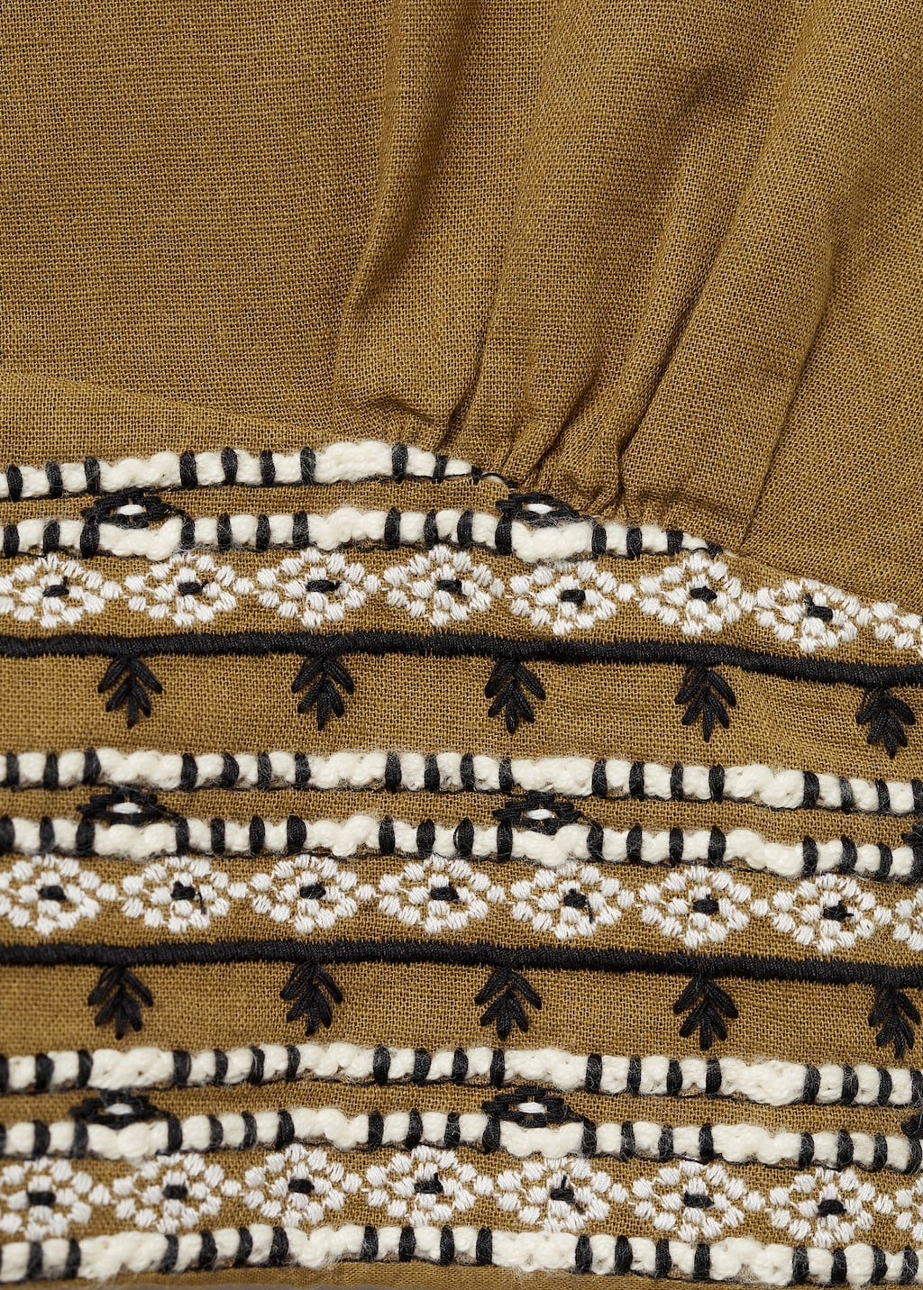 Cotton linen-blend top