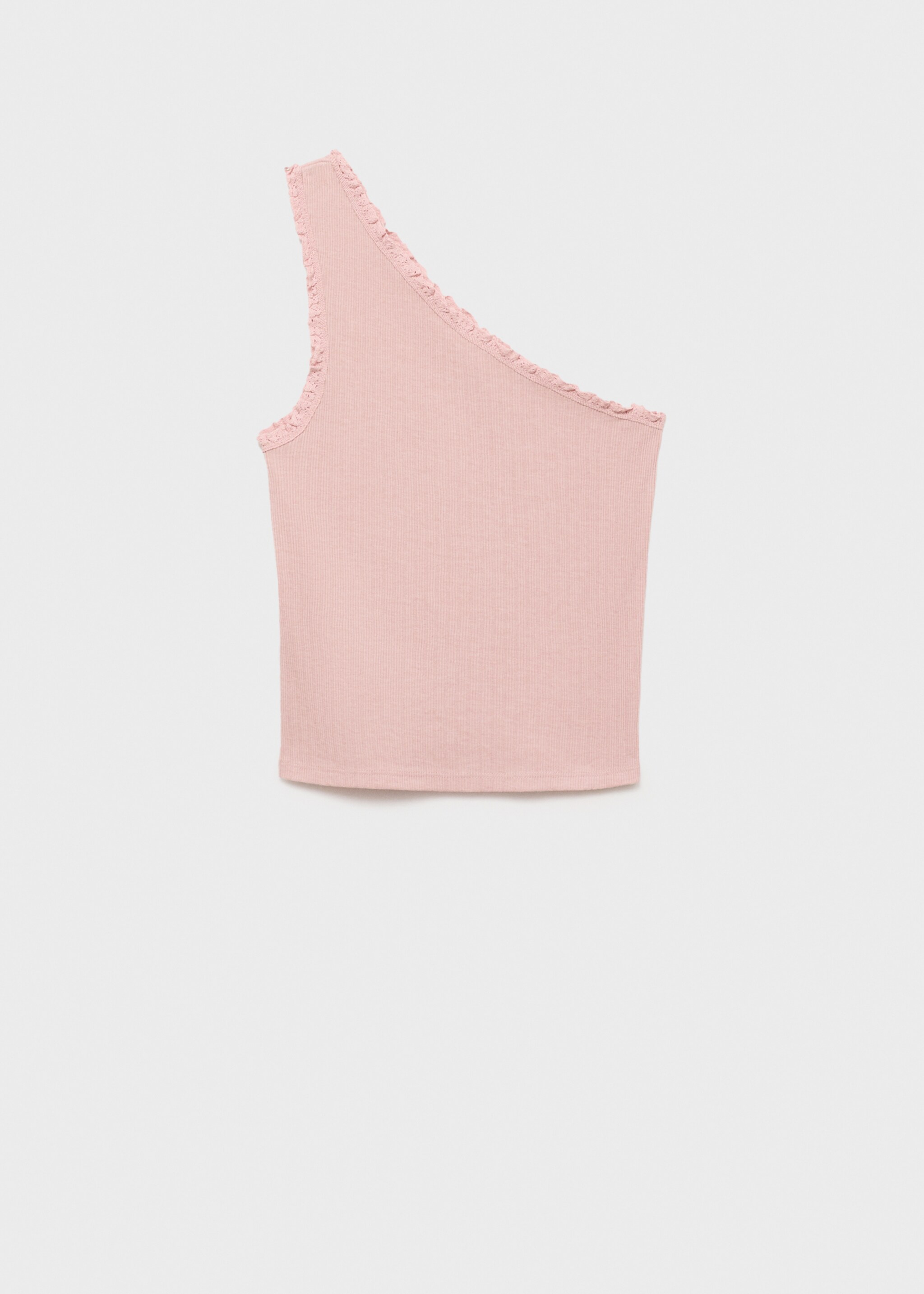 Lace asymmetric top - Article without model, Pale Pink. Ref: 87055727-00.