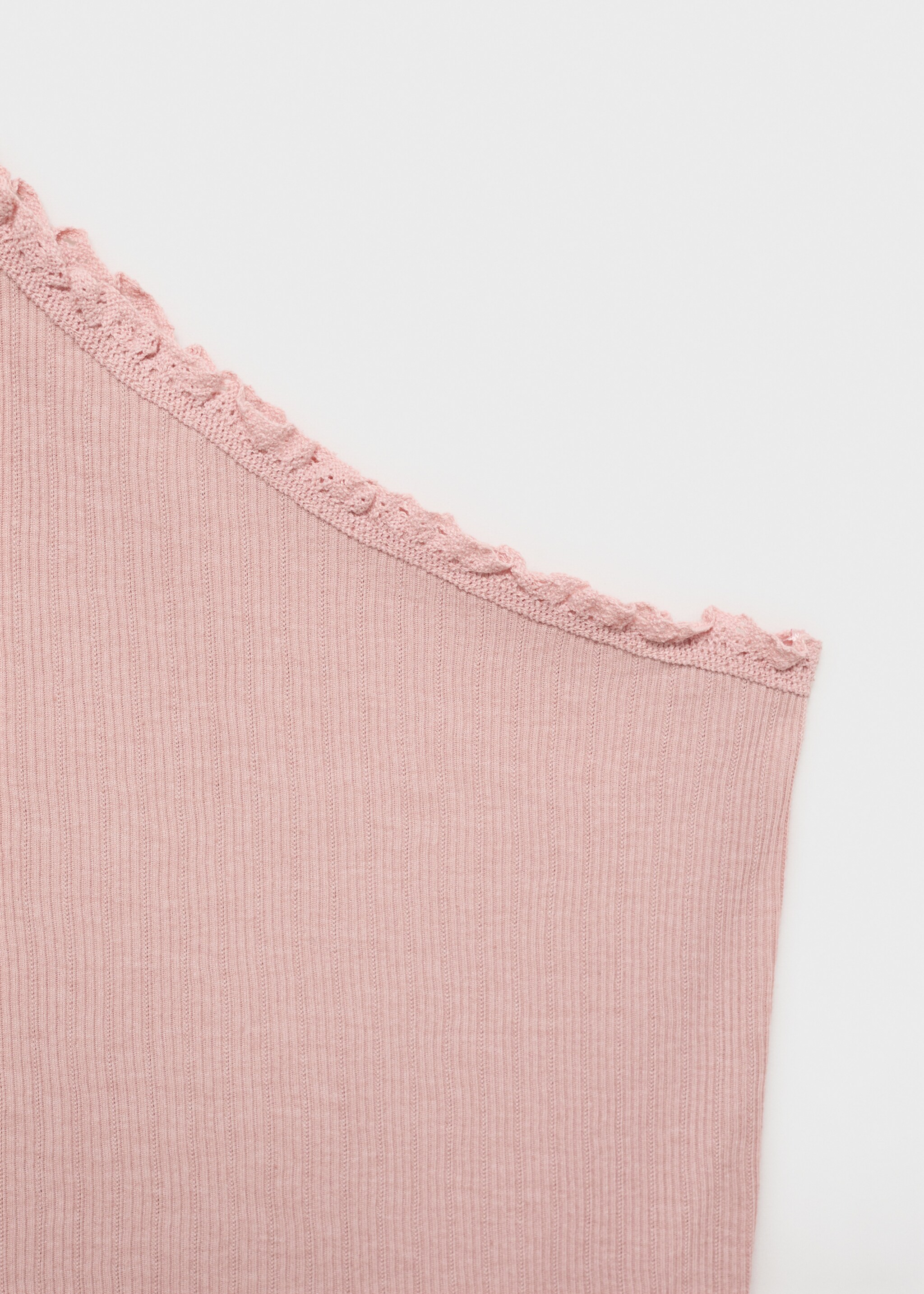 Lace asymmetric top - Details of the article 0, Pale Pink. Ref: 87055727-00.