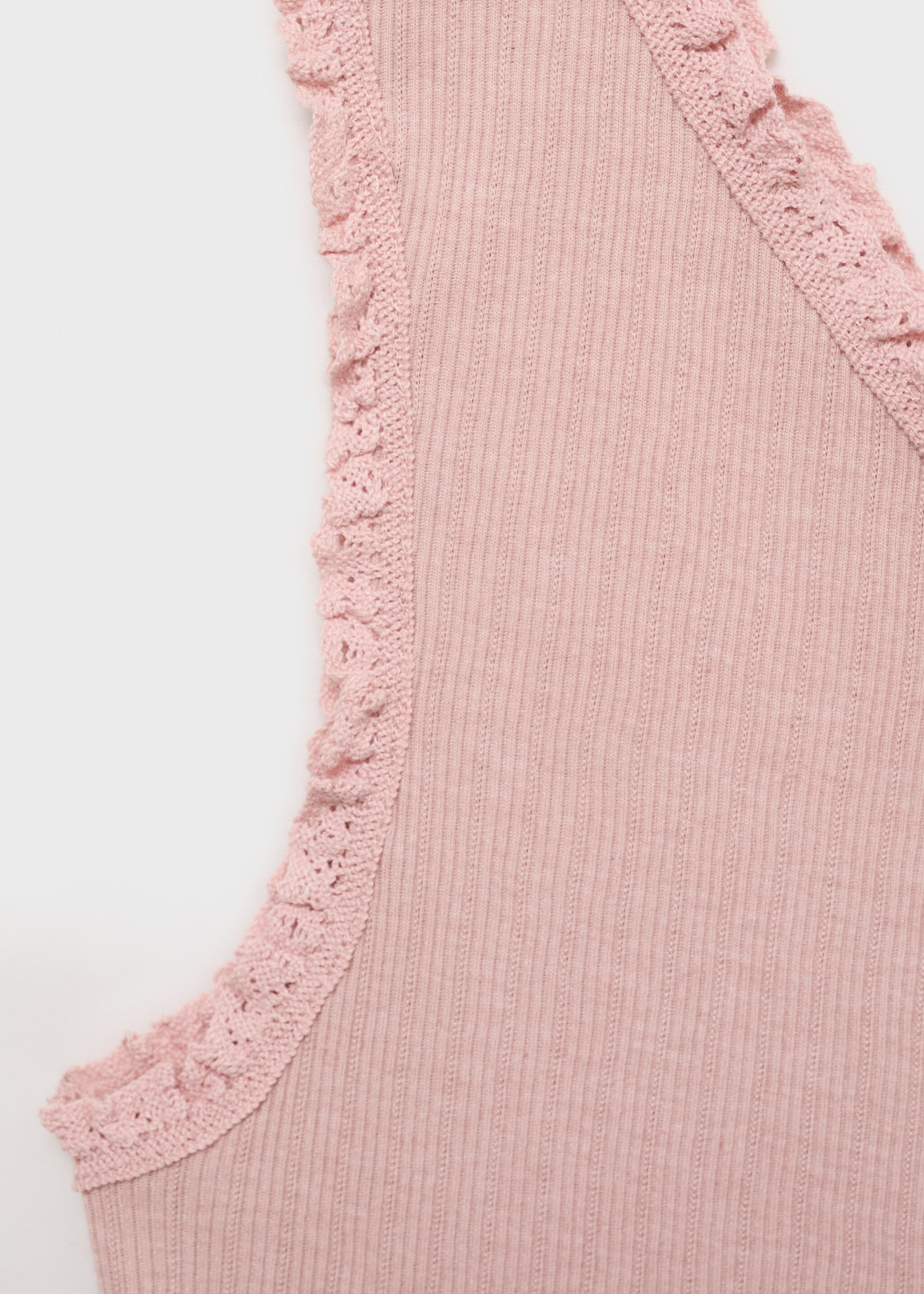 Lace asymmetric top - Details of the article 8, Pale Pink. Ref: 87055727-00.