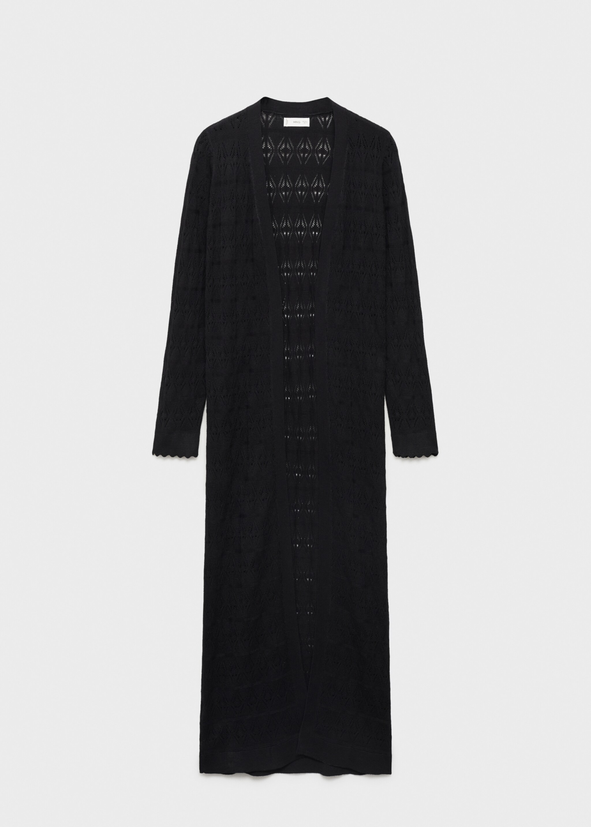 Long openwork knitted cardigan - Article without model