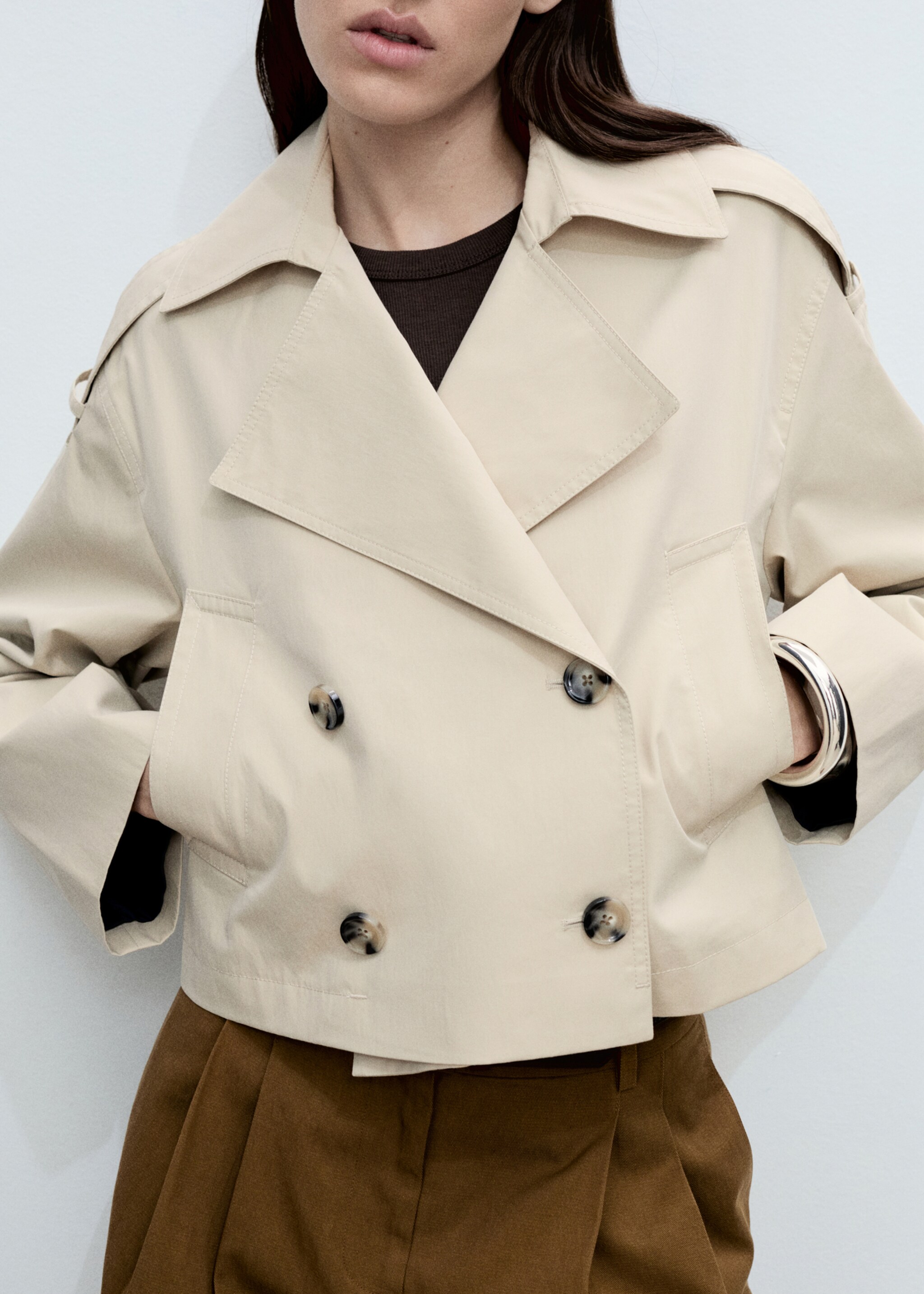Trench crop double boutonnage - Plan moyen