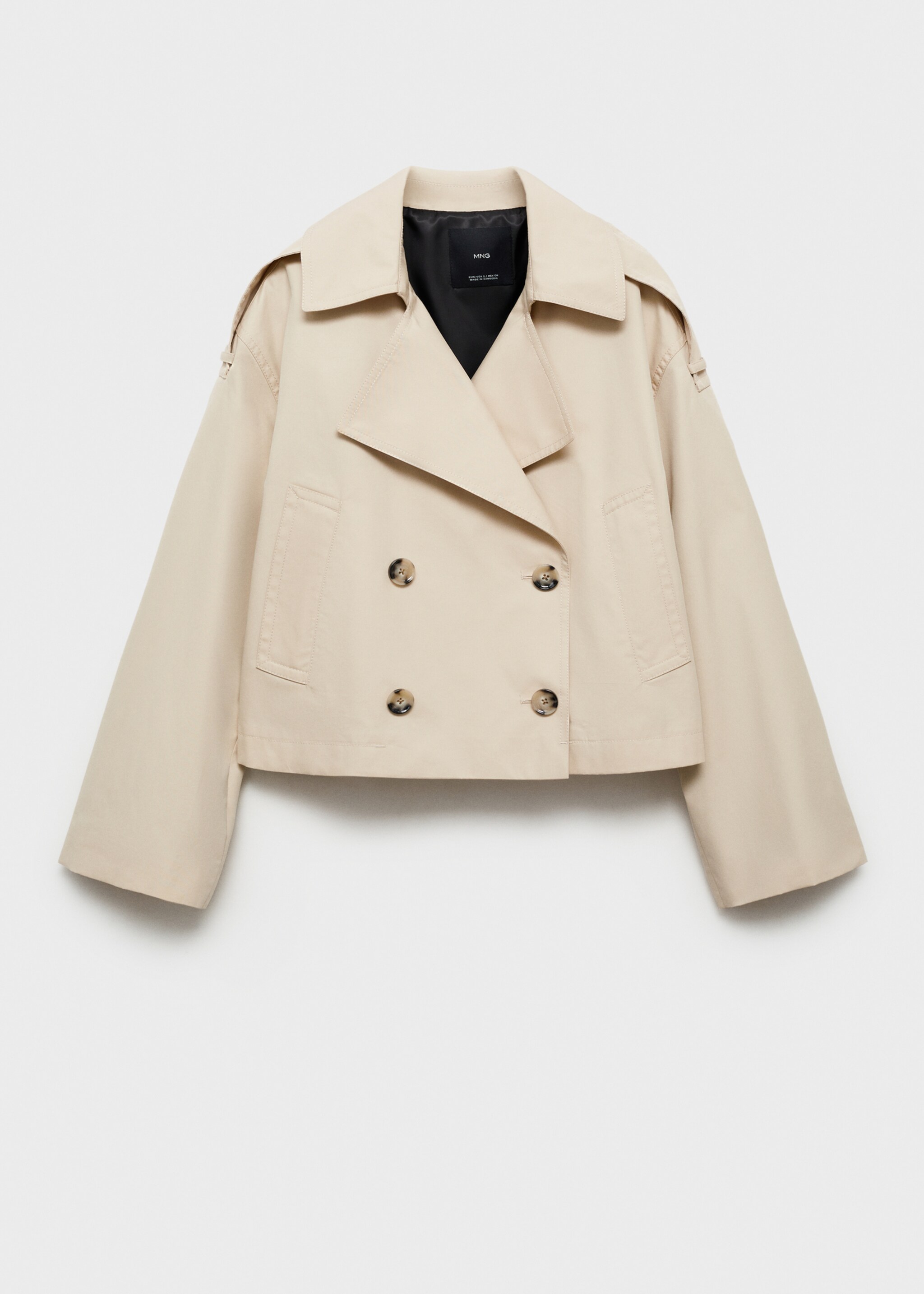 Kurzer zweireihiger Trenchcoat - Artikel ohne Model