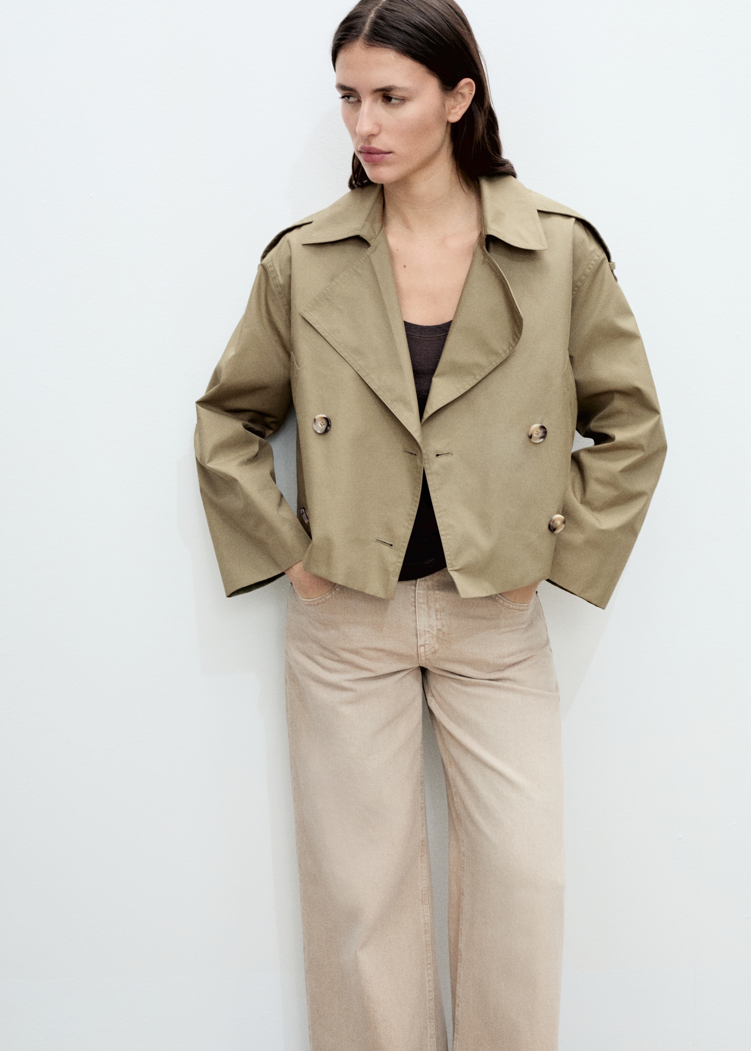 Trench crop double boutonnage - Plan moyen