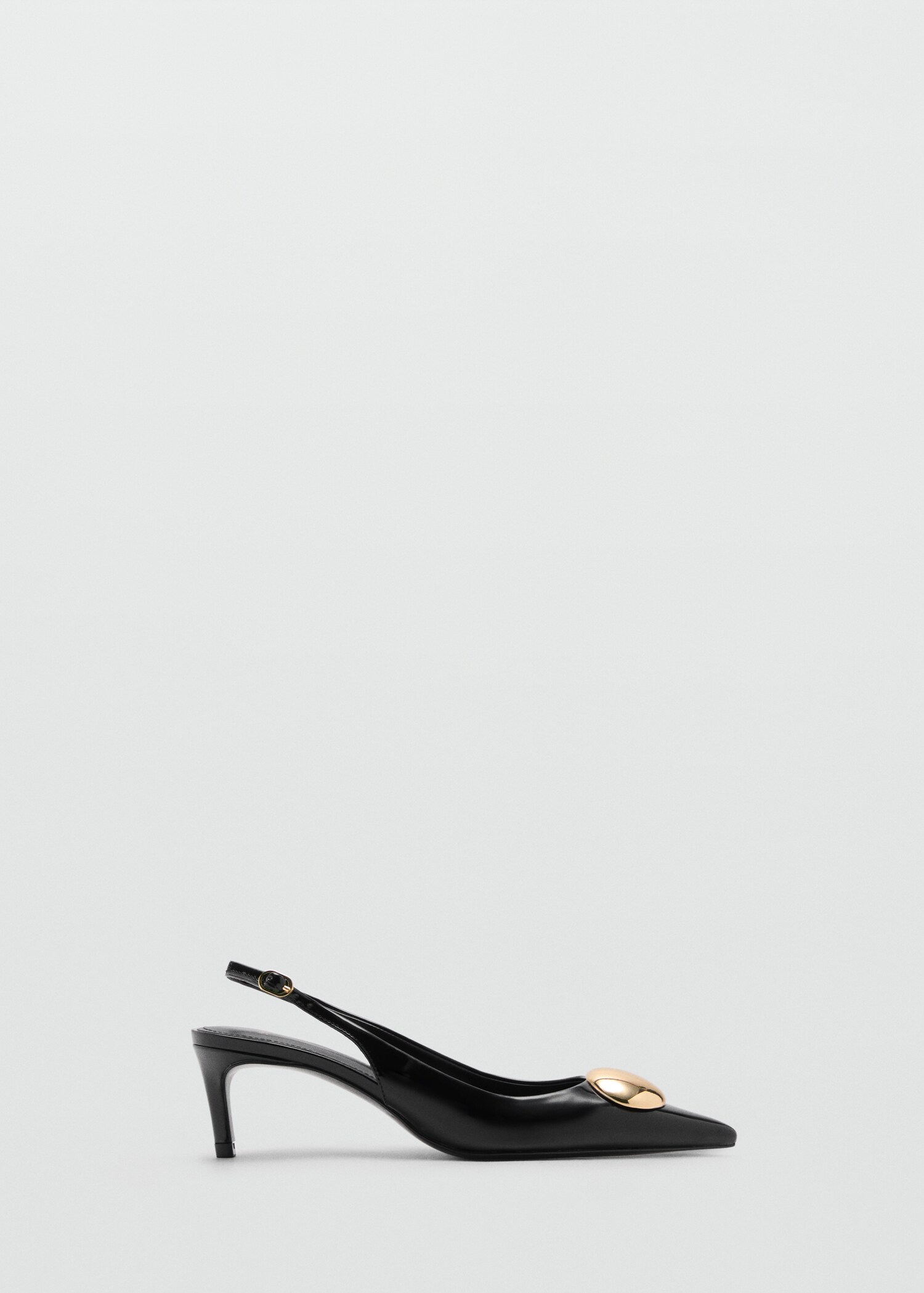 Kitten-heel shoes with metallic decoration - Article without model