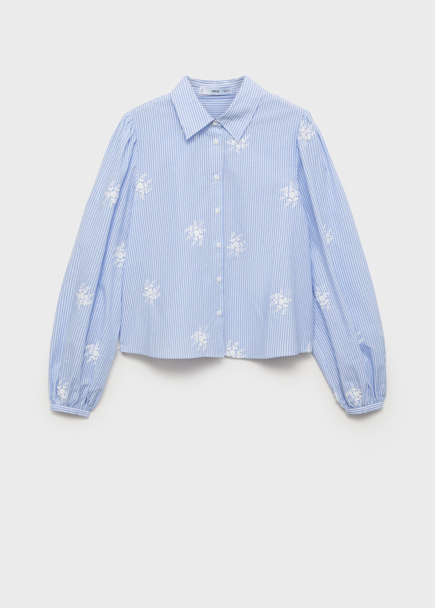 Flower embroidered striped shirt - Article without model