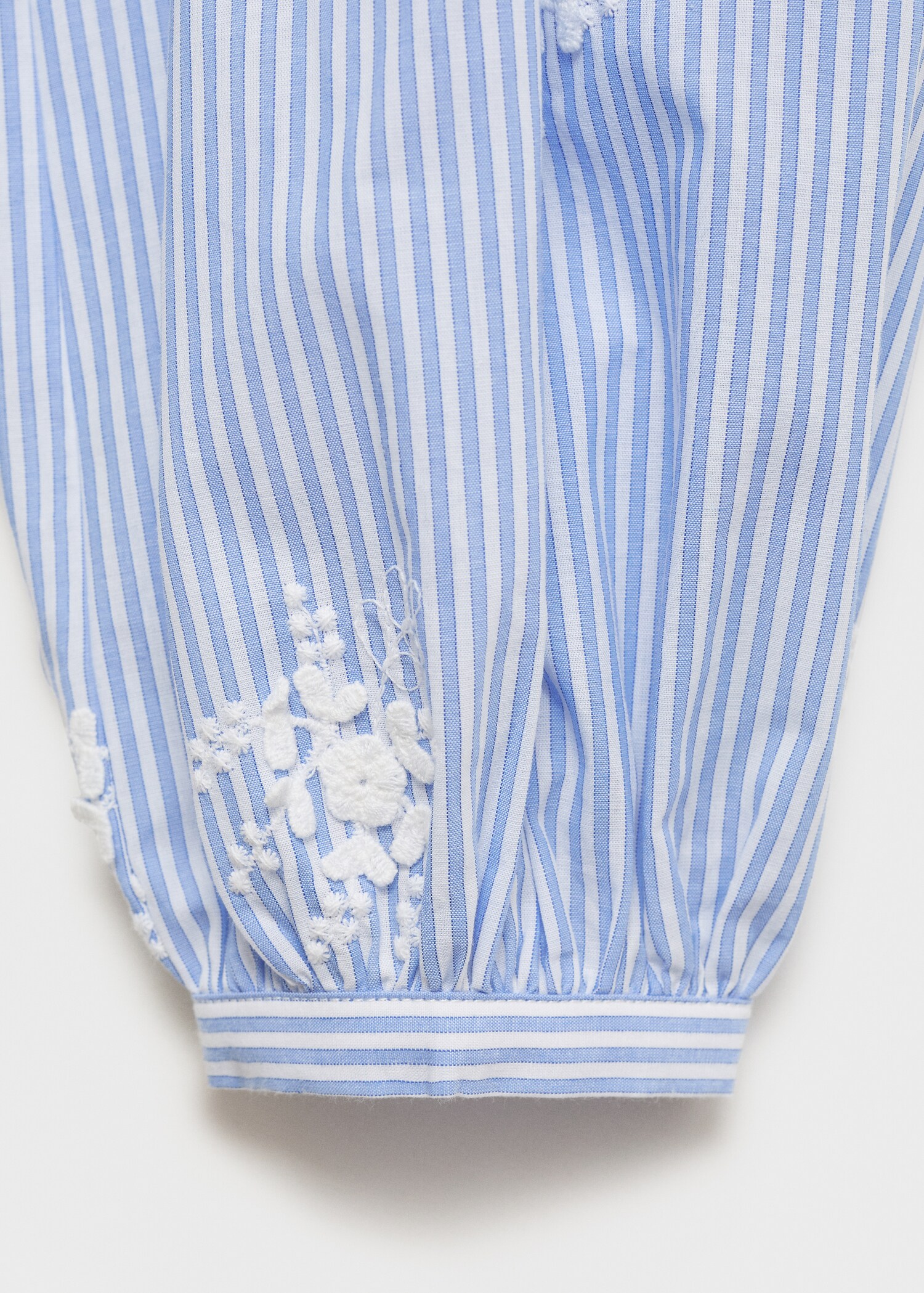 Flower embroidered striped shirt - Details of the article 0