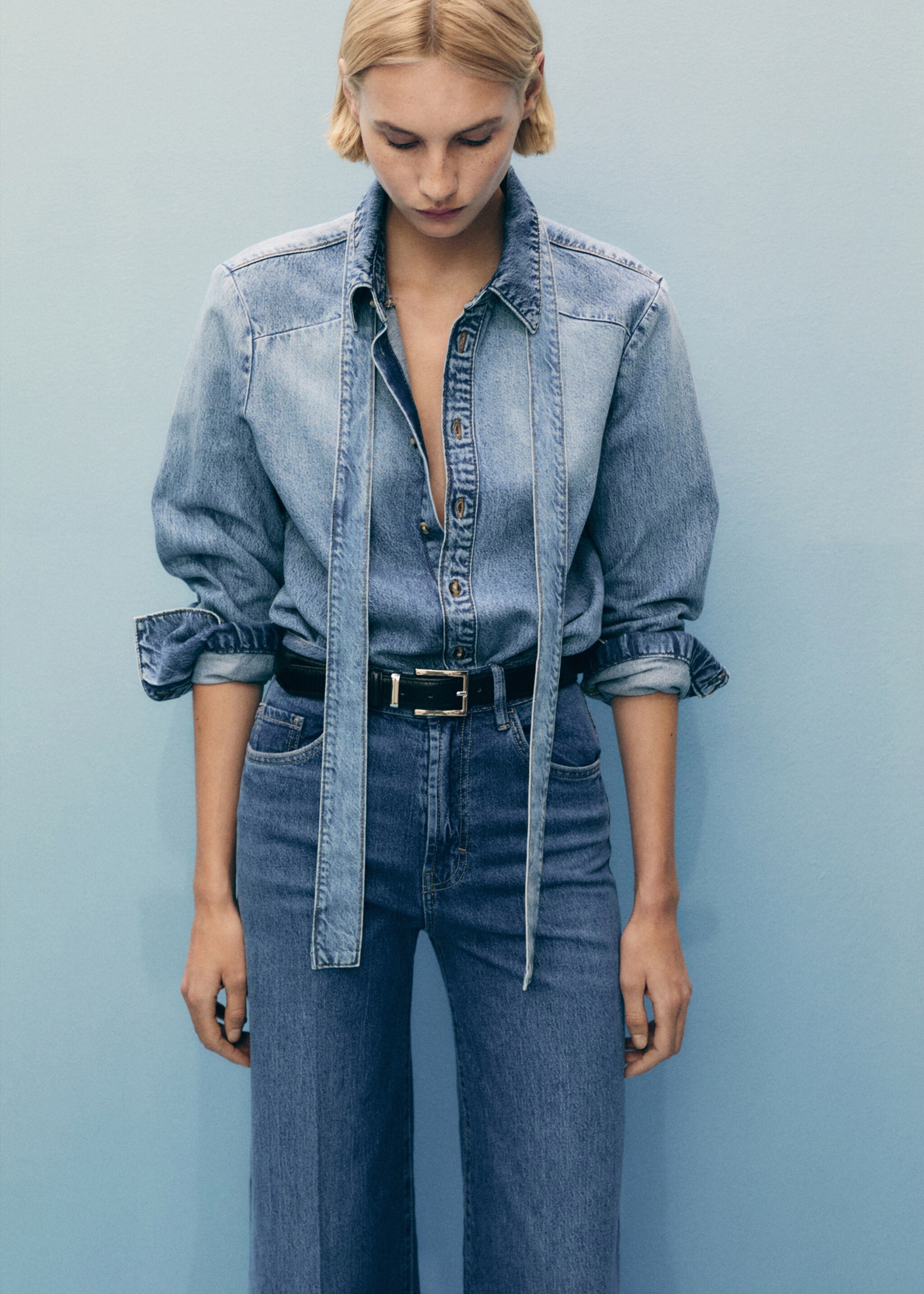 Jeans wideleg tiro alto - Detalle del artículo 1