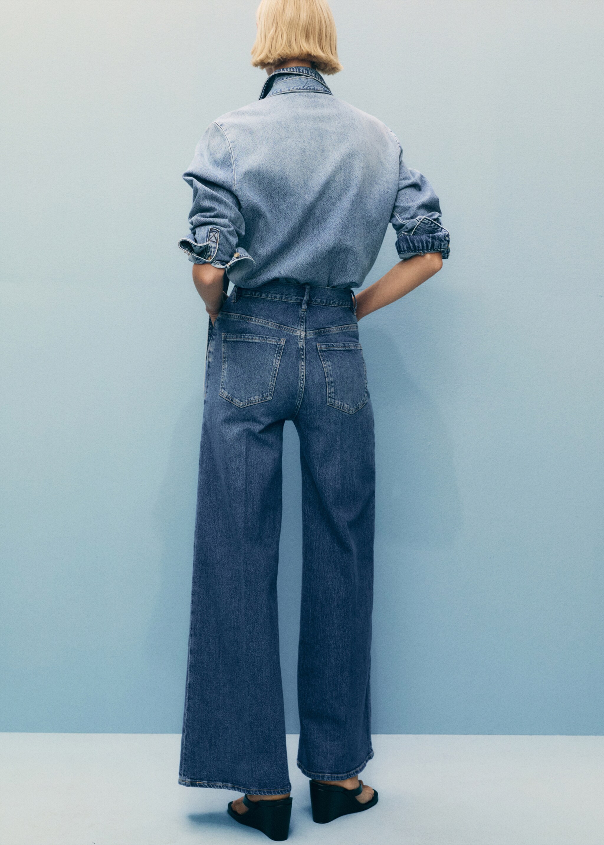 Jeans wideleg tiro alto - Reverso del artículo
