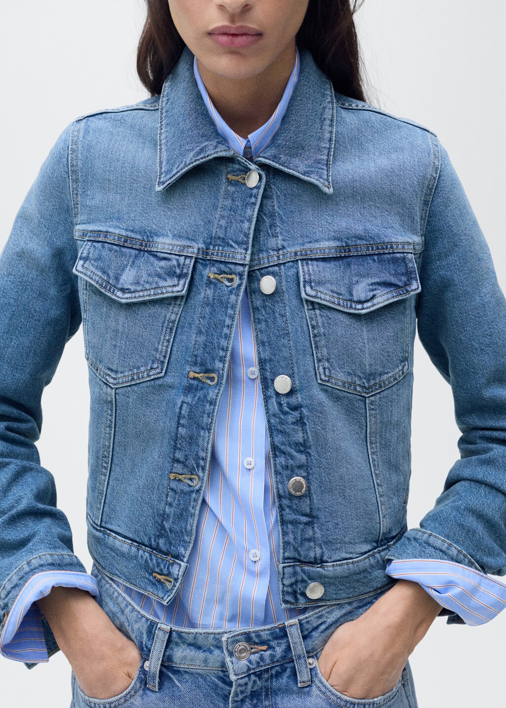 Crop denim jacket - Women | MANGO Rwanda