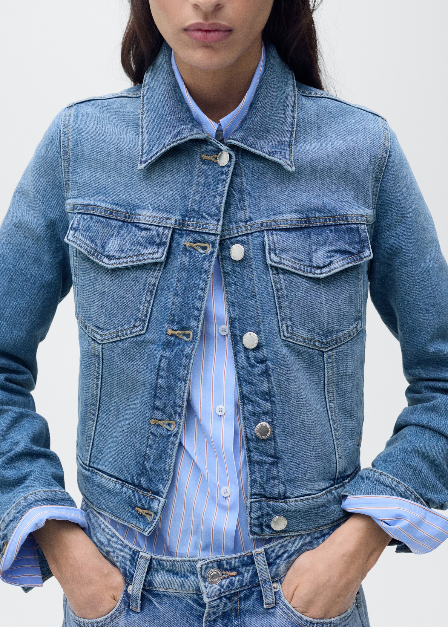 Crop denim jacket - Medium plane