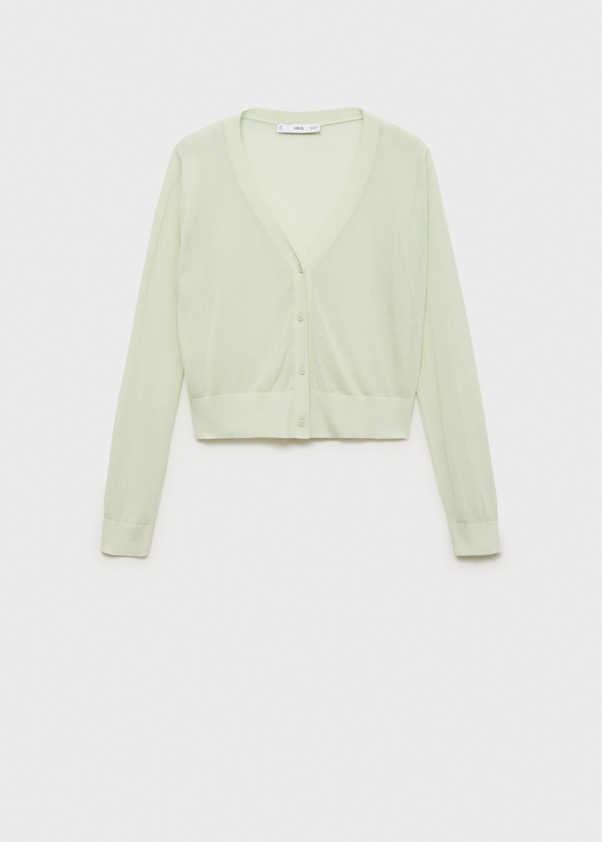 Semi-transparent cropped knitted cardigan - Article without model
