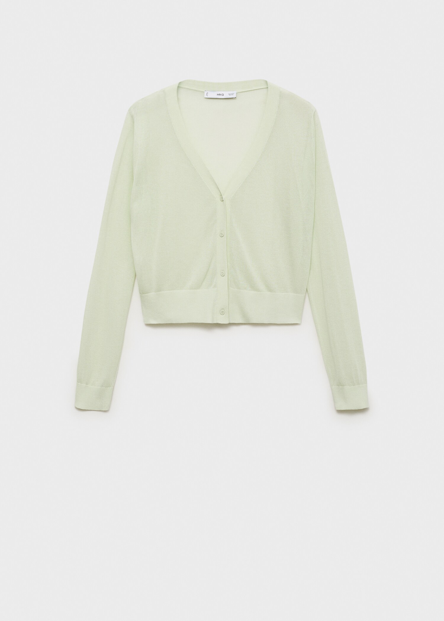 Semi-transparent cropped knitted cardigan - Article without model