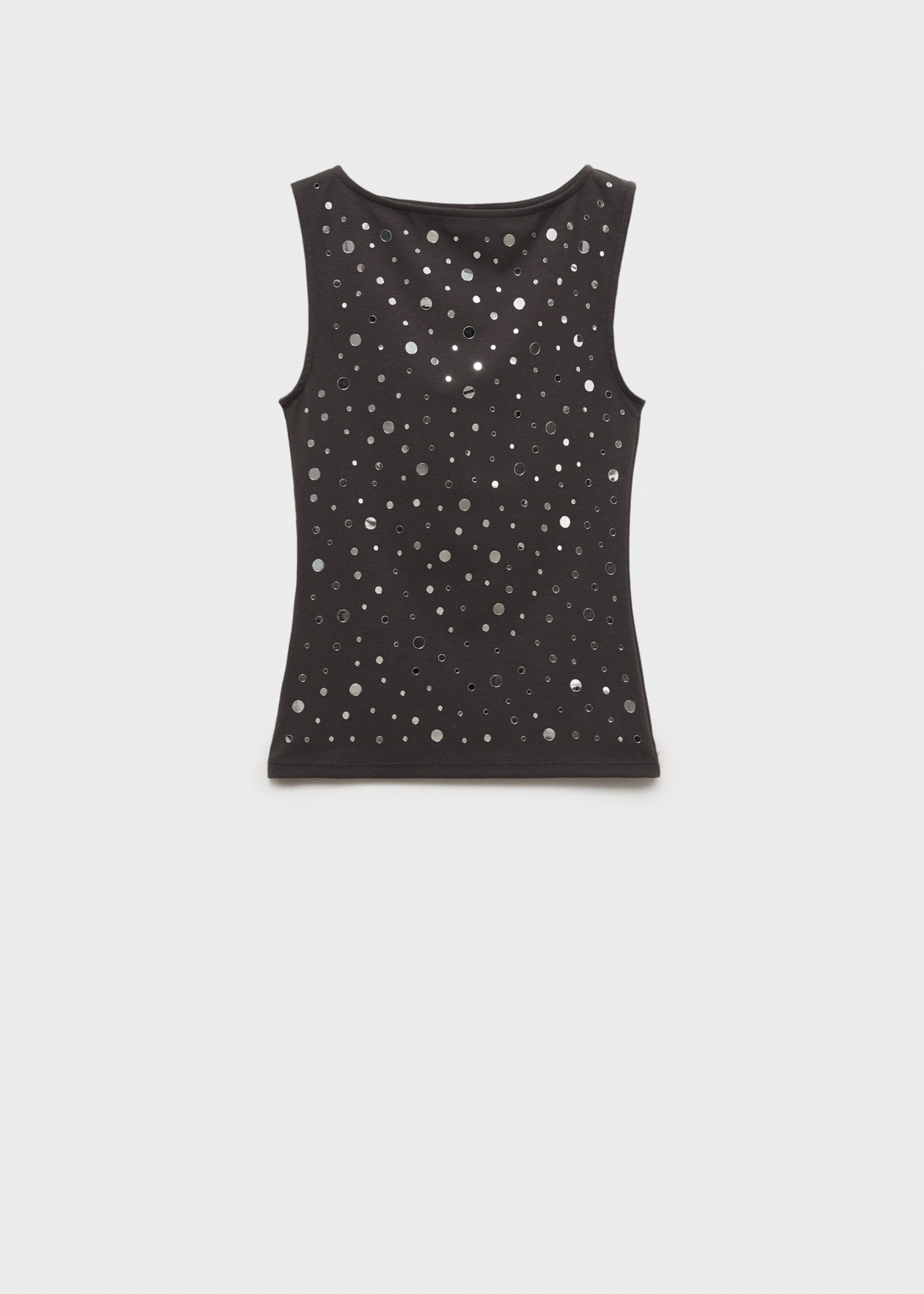 Cotton top with sequin detail - Article without model, Charcoal. Ref: 87055749-00.