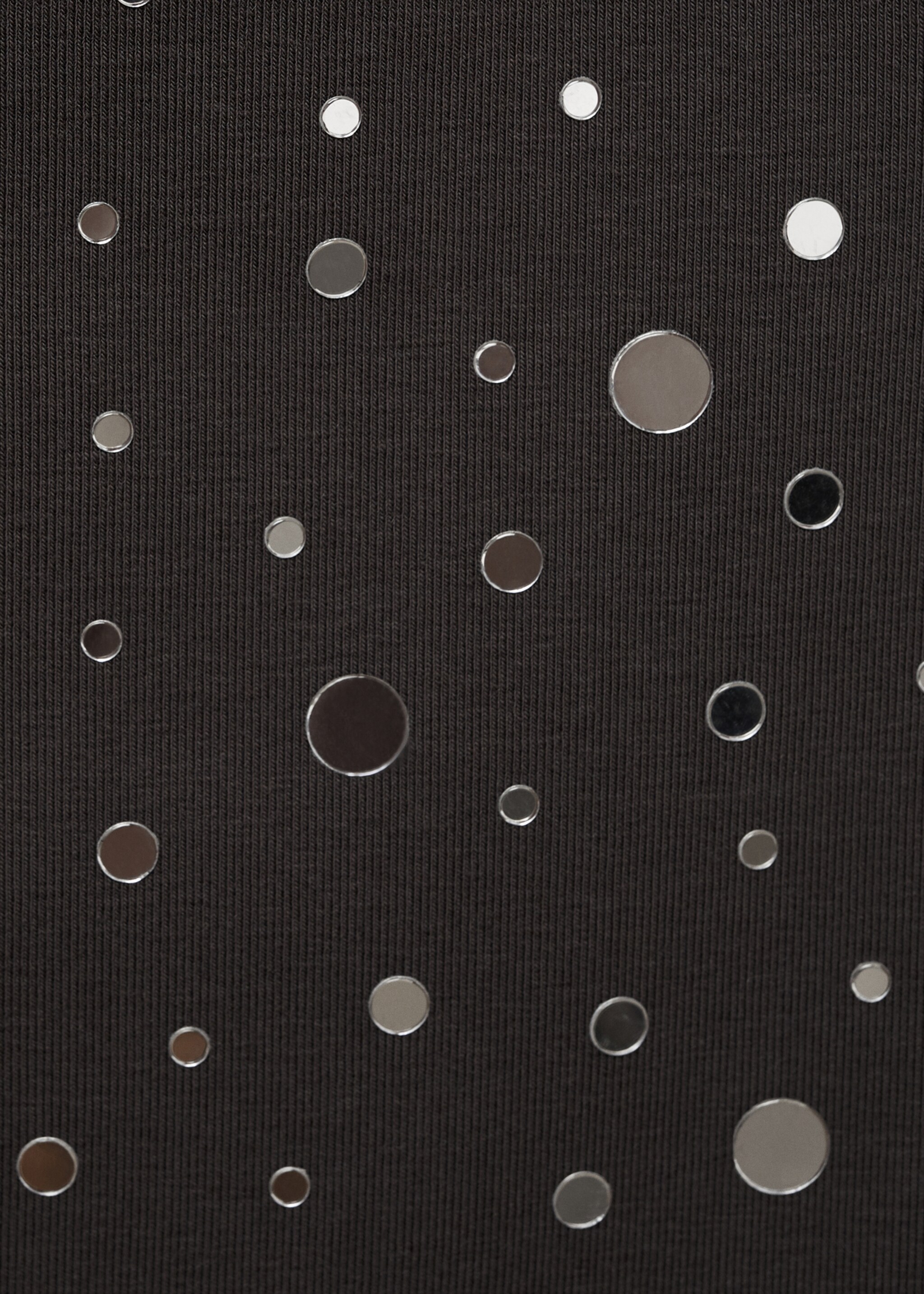 Cotton top with sequin detail - Details of the article 0, Charcoal. Ref: 87055749-00.