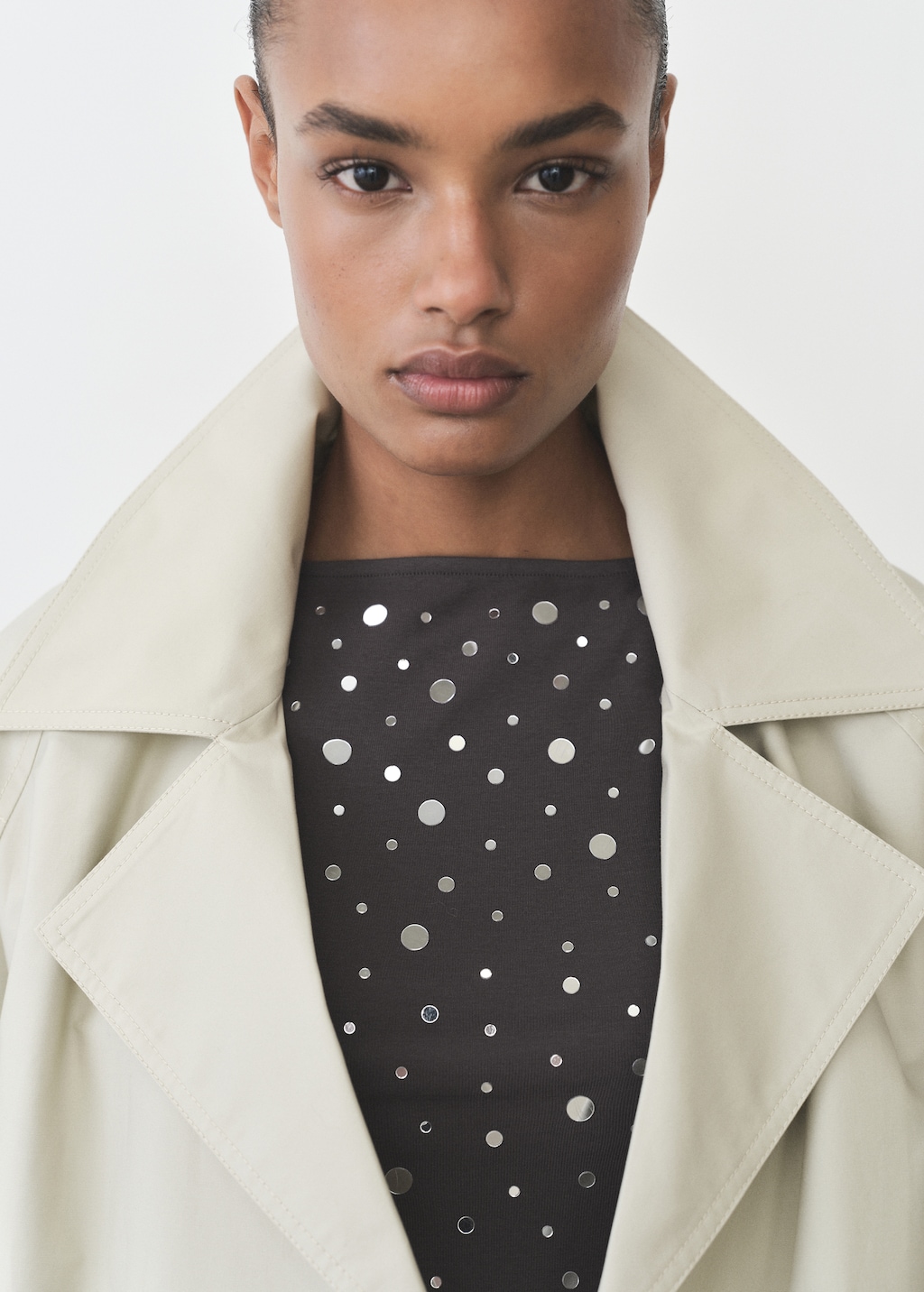 Cotton top with sequin detail - Women | MANGO USA Cotton top with sequin detail - Women | MANGO USA