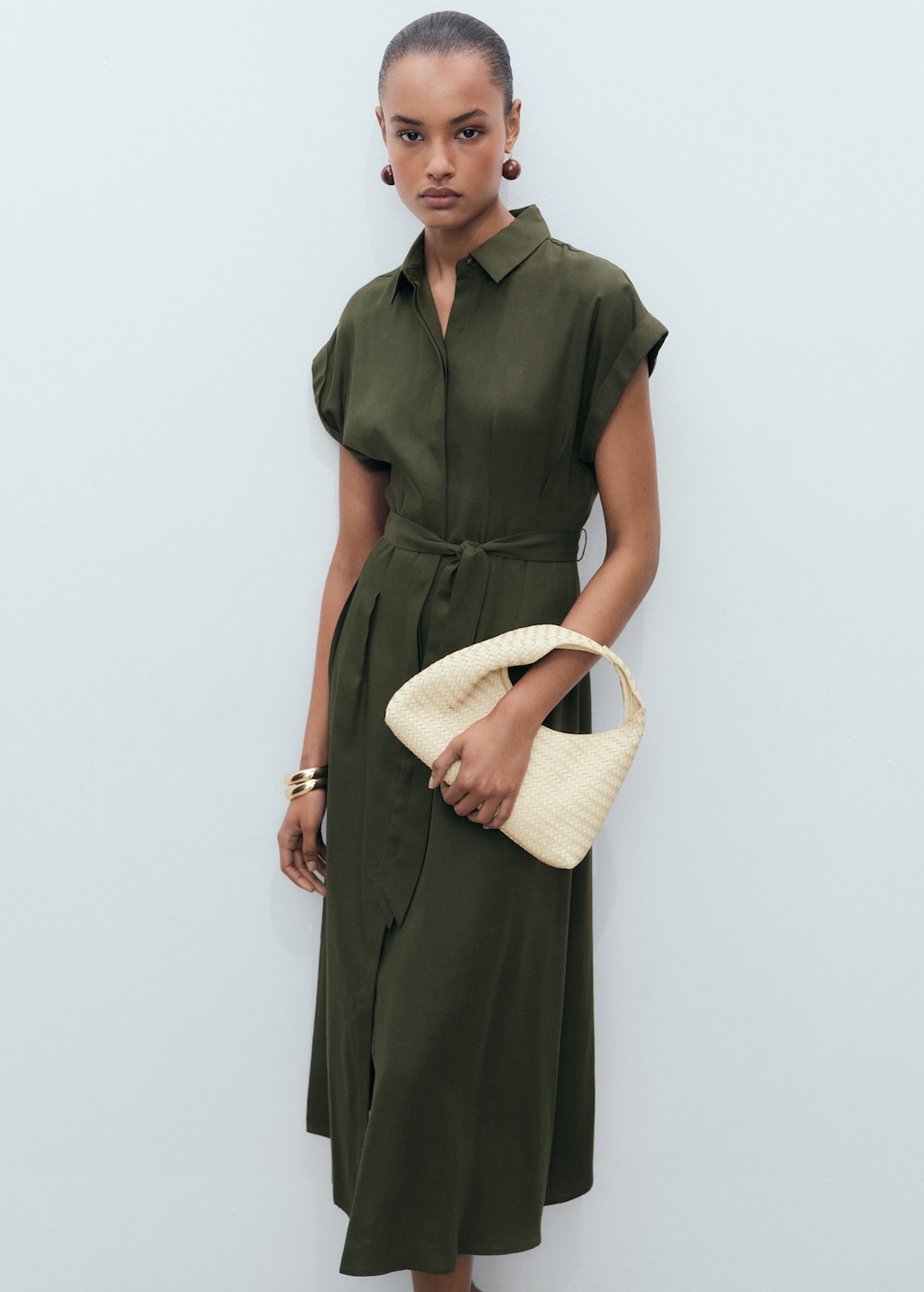 Mango Linen and lyocell-blend shirt dress with belt