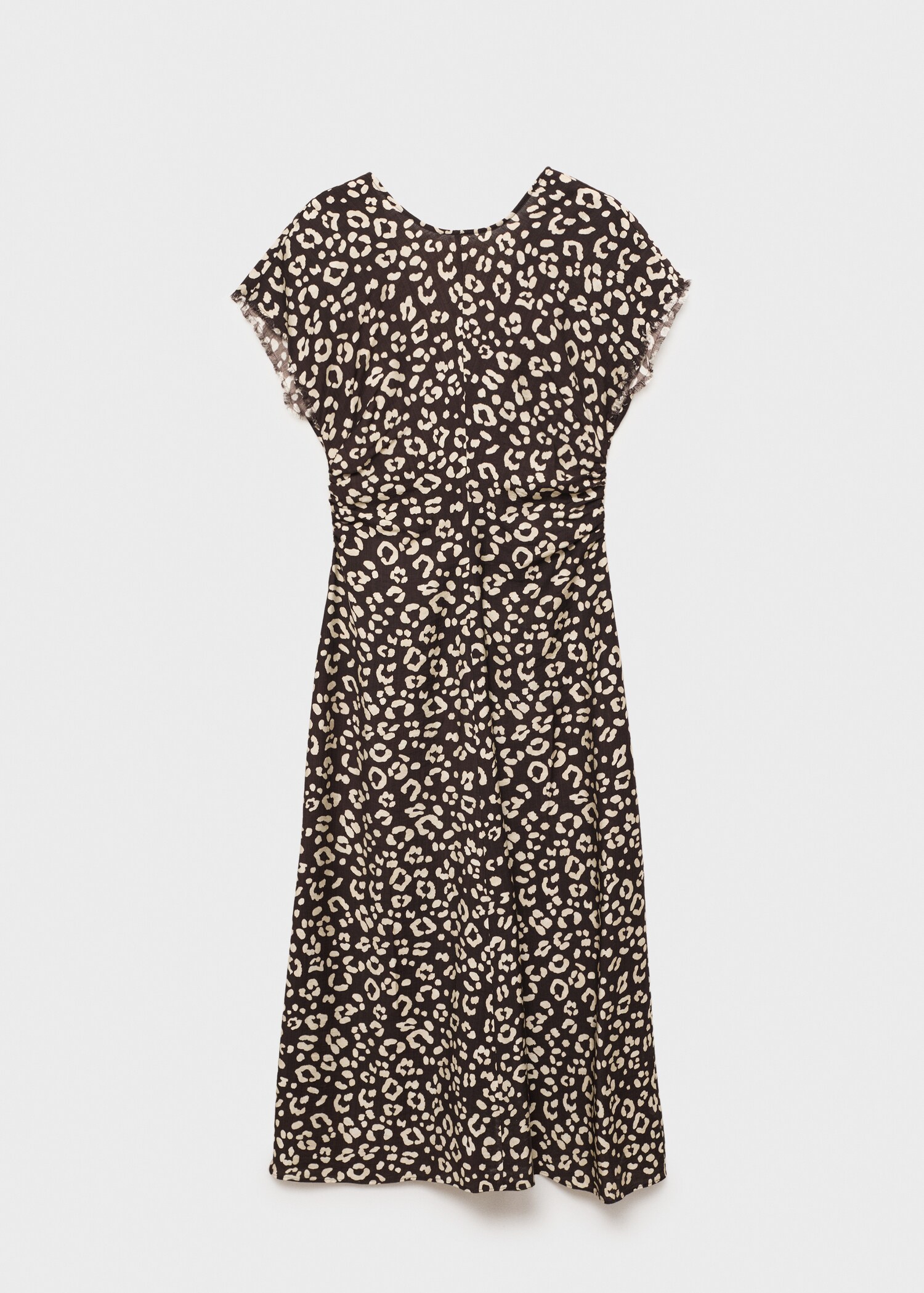 Leopard-print dress with frayed ends - Article without model
