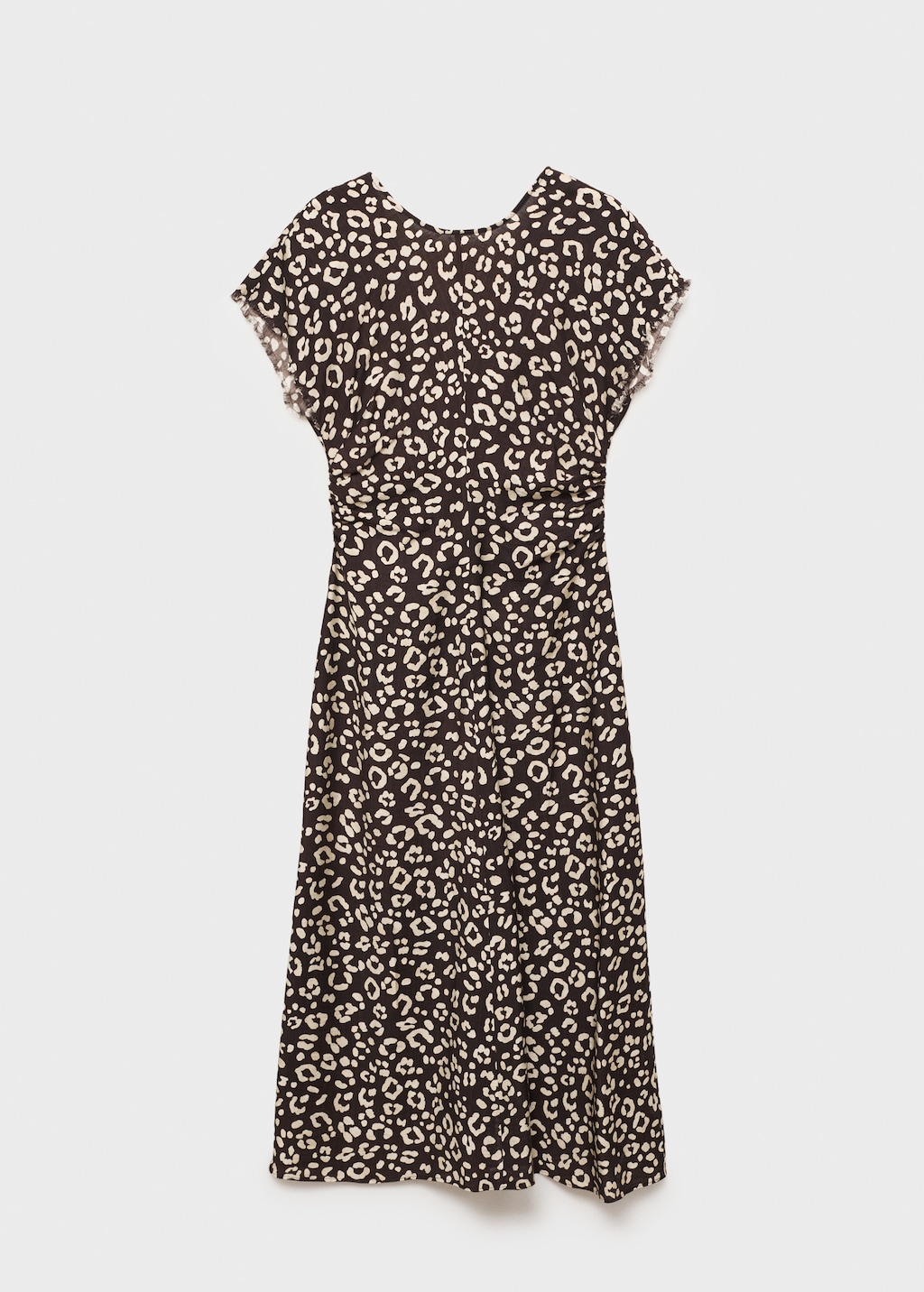 Animal-print dress with frayed edges