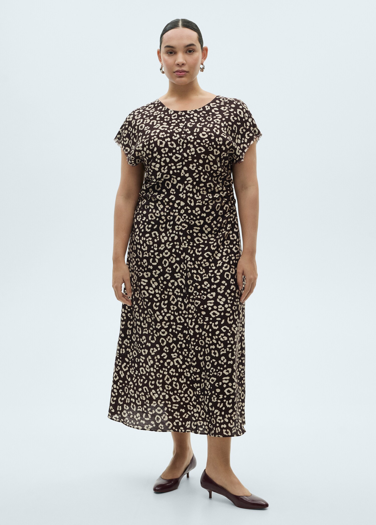 Leopard-print dress with frayed ends - Details of the article 3