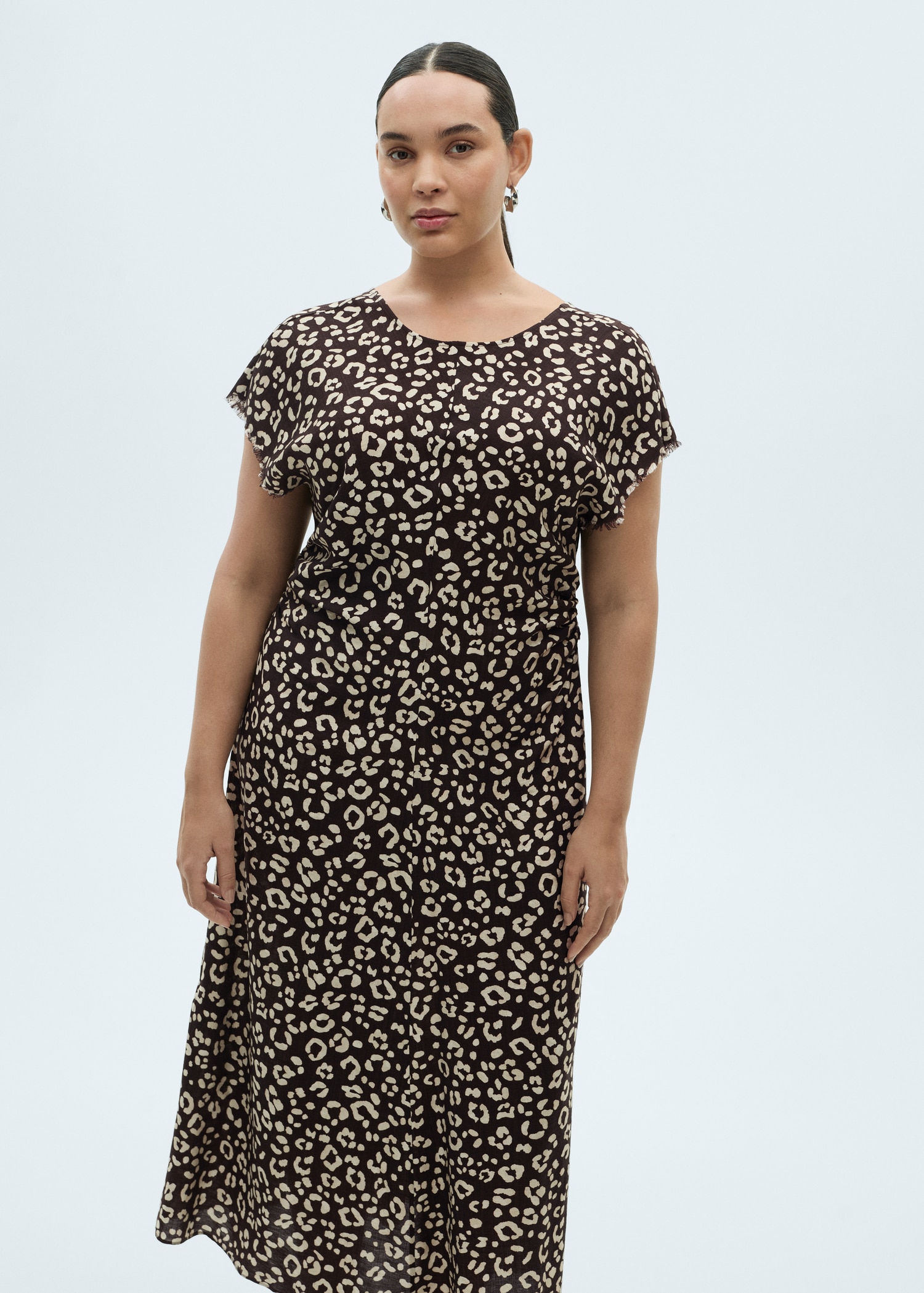 Leopard-print dress with frayed ends - Details of the article 5