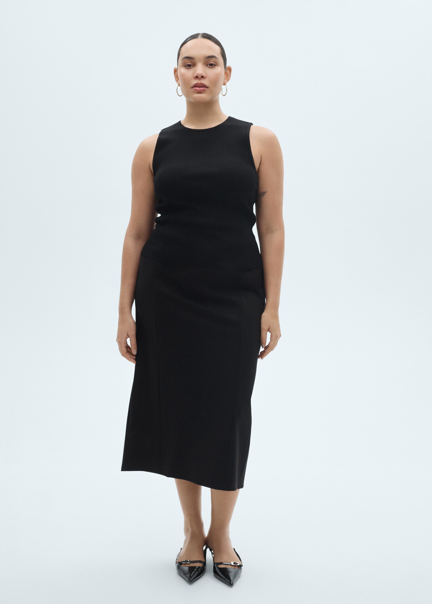 Sleeveless fitted knitted top - Details of the article 3