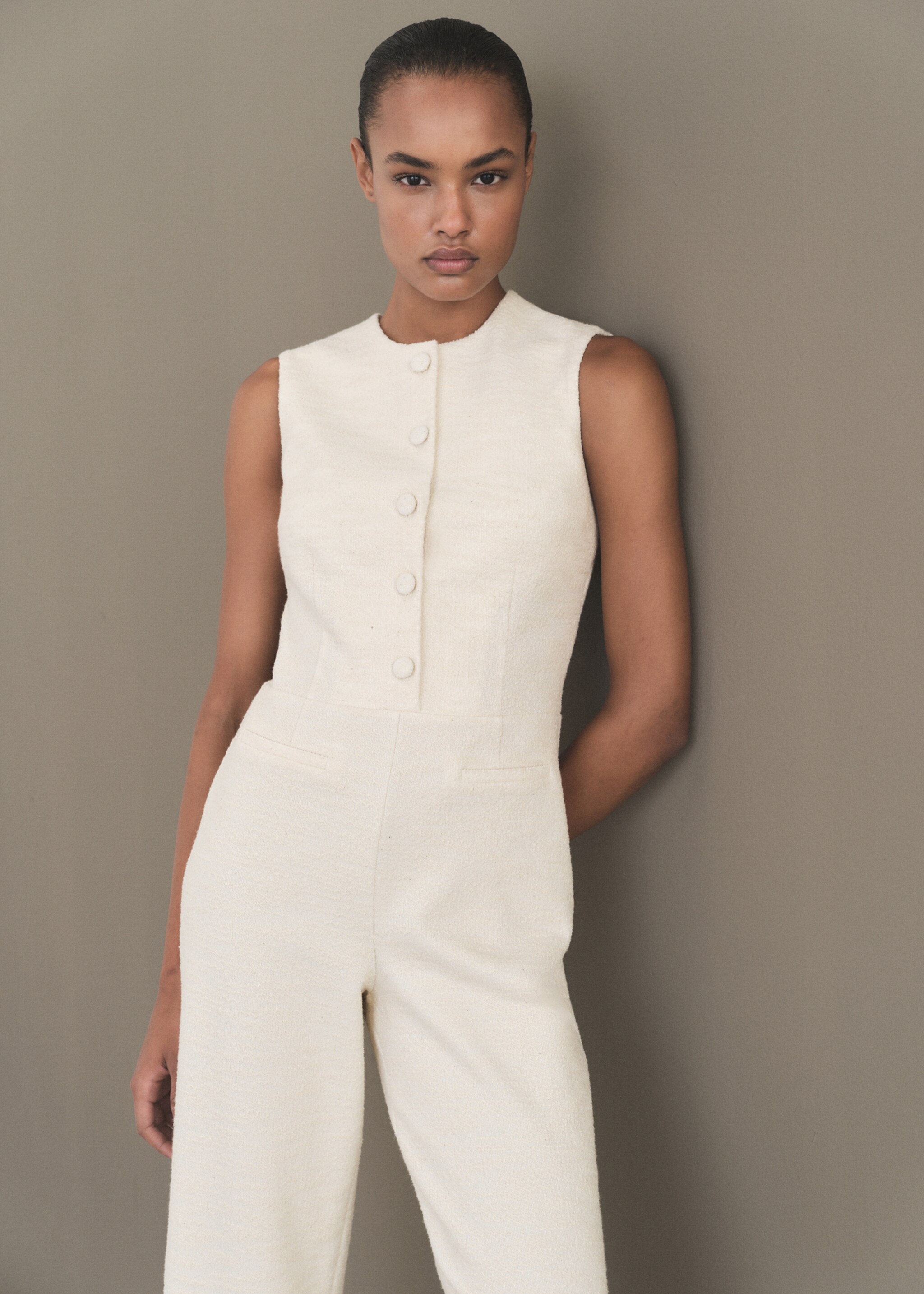 Mono tweed botones - Plano medio