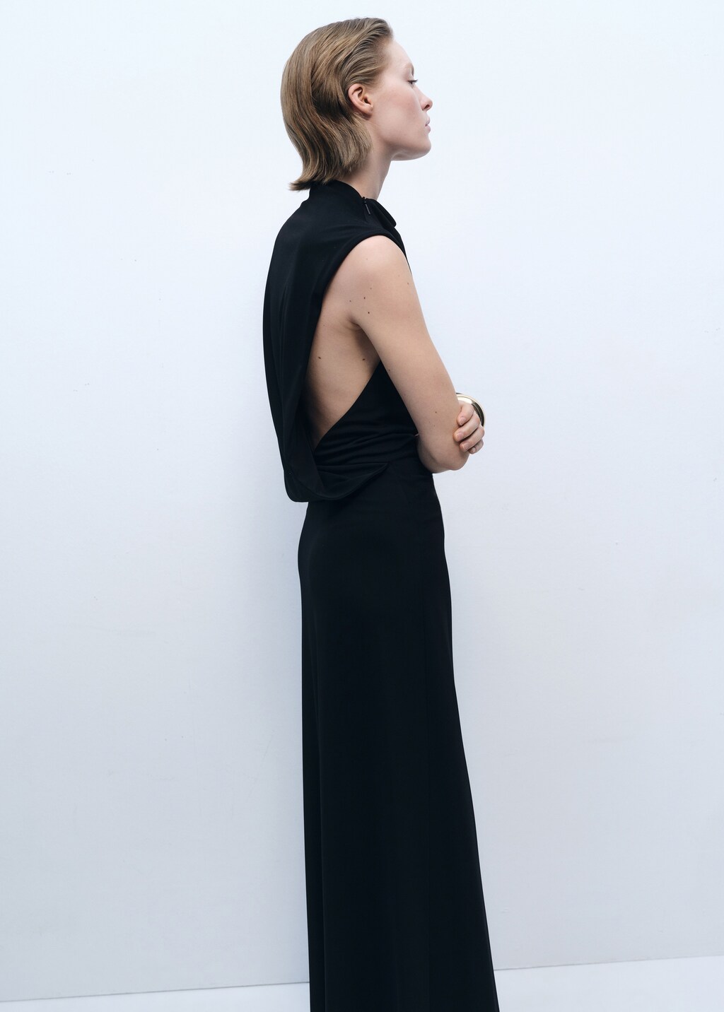 Mango - Draped dress with side-slit