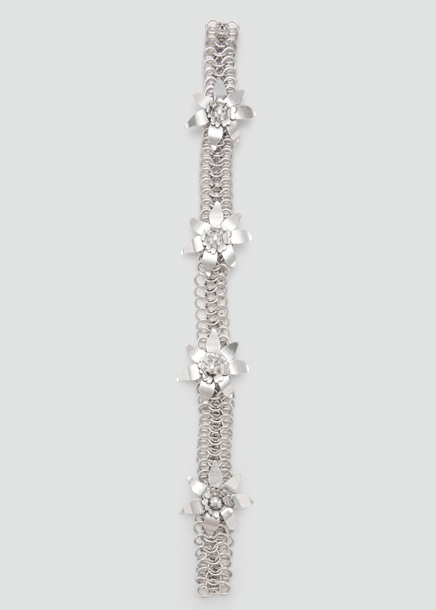 Metallic flower chain belt - Medium plane