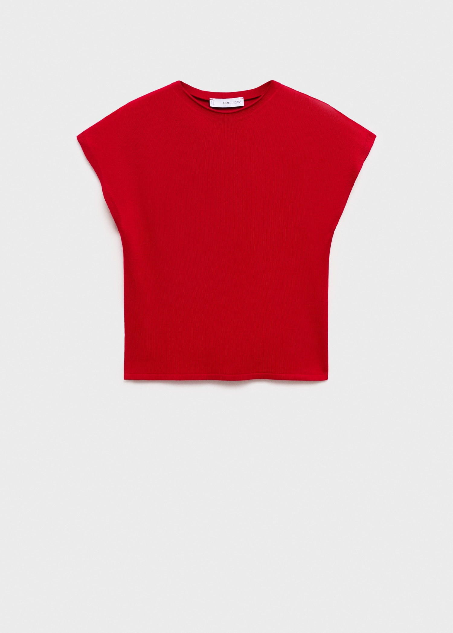 Mango Pull Sans Manche Pull-over Maille Fine Manches Courtes Femme