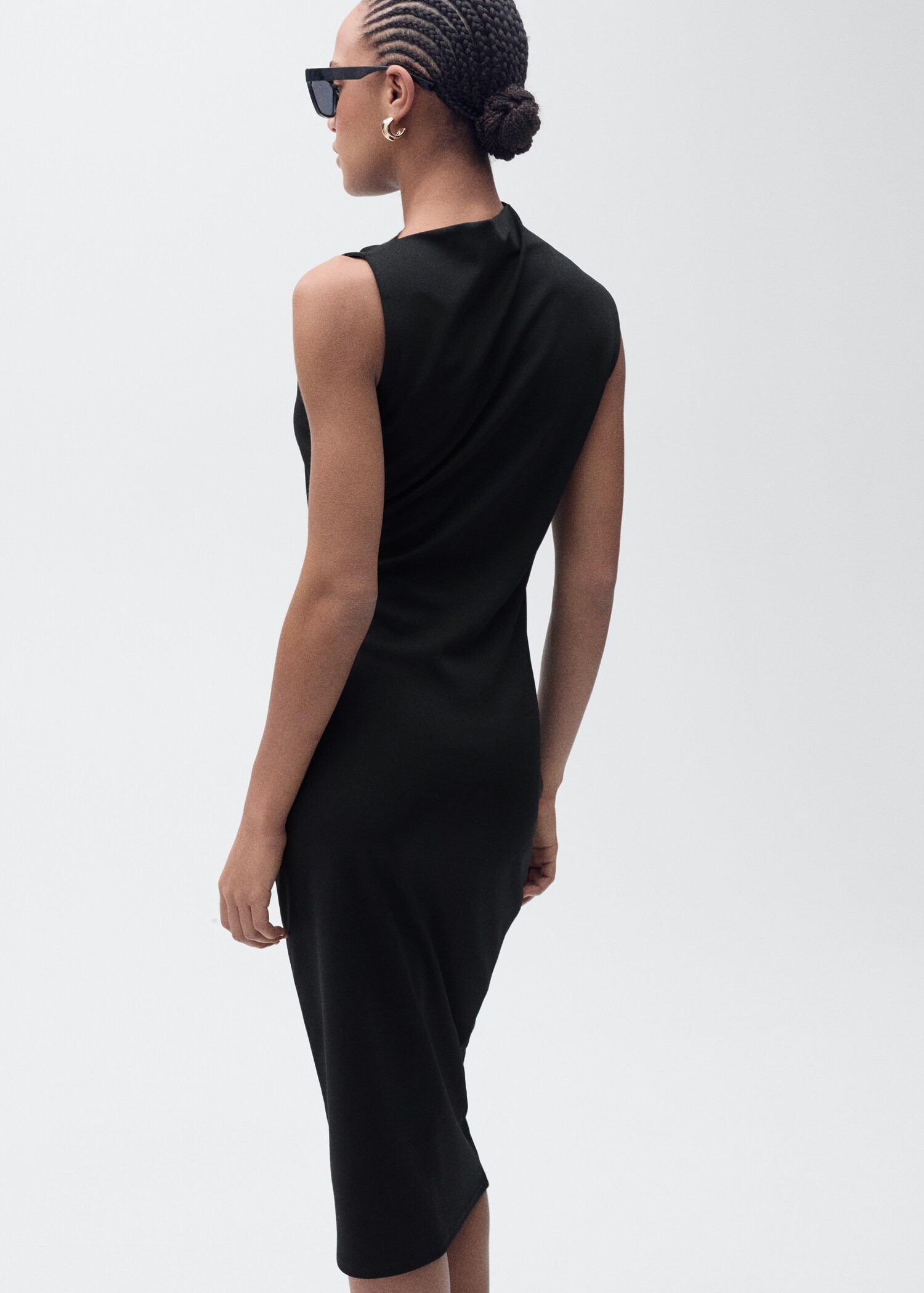 Drapiertes Midi-Kleid - Rückseite des Artikels