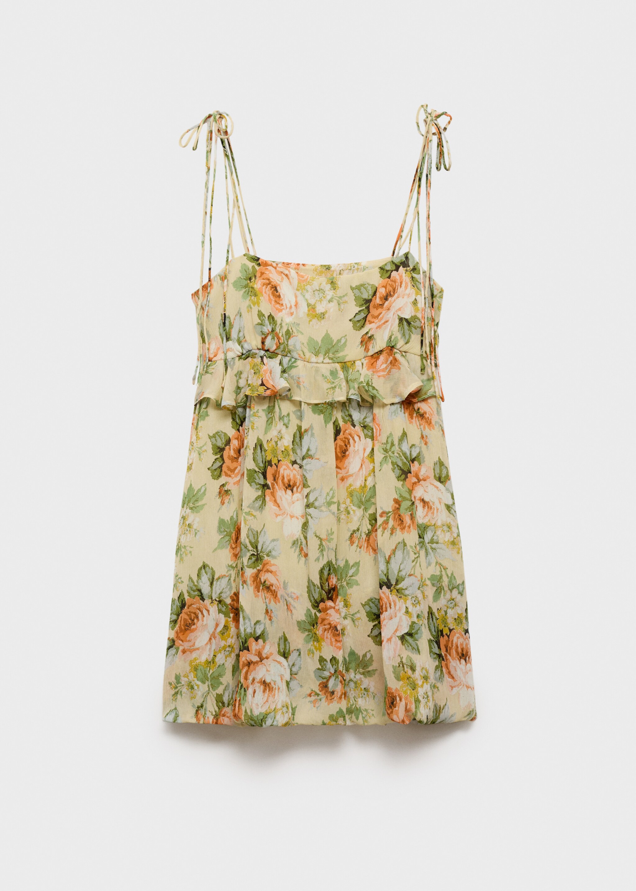 Short floral-print dress with ruffle detail - Article without model