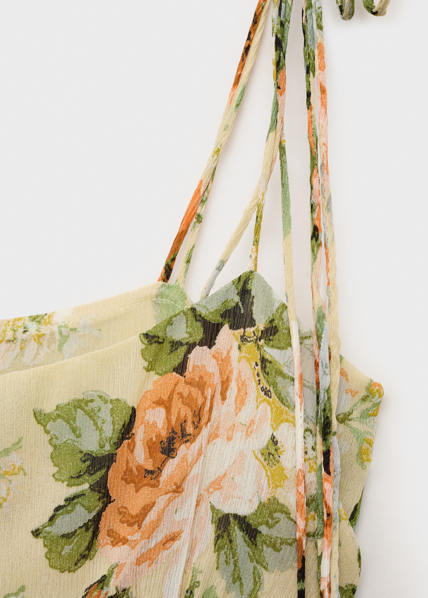 Short floral-print dress with ruffle detail - Details of the article 0