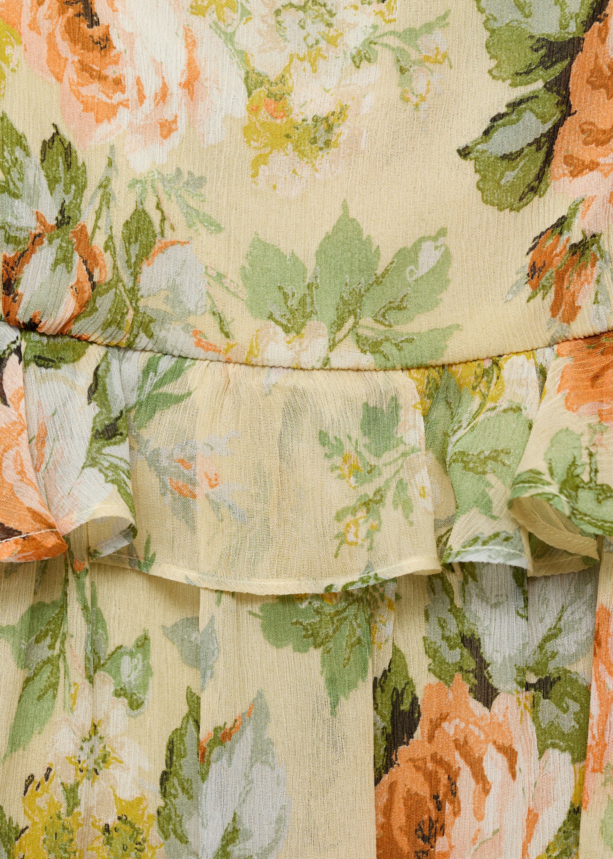 Short floral-print dress with ruffle detail - Details of the article 8