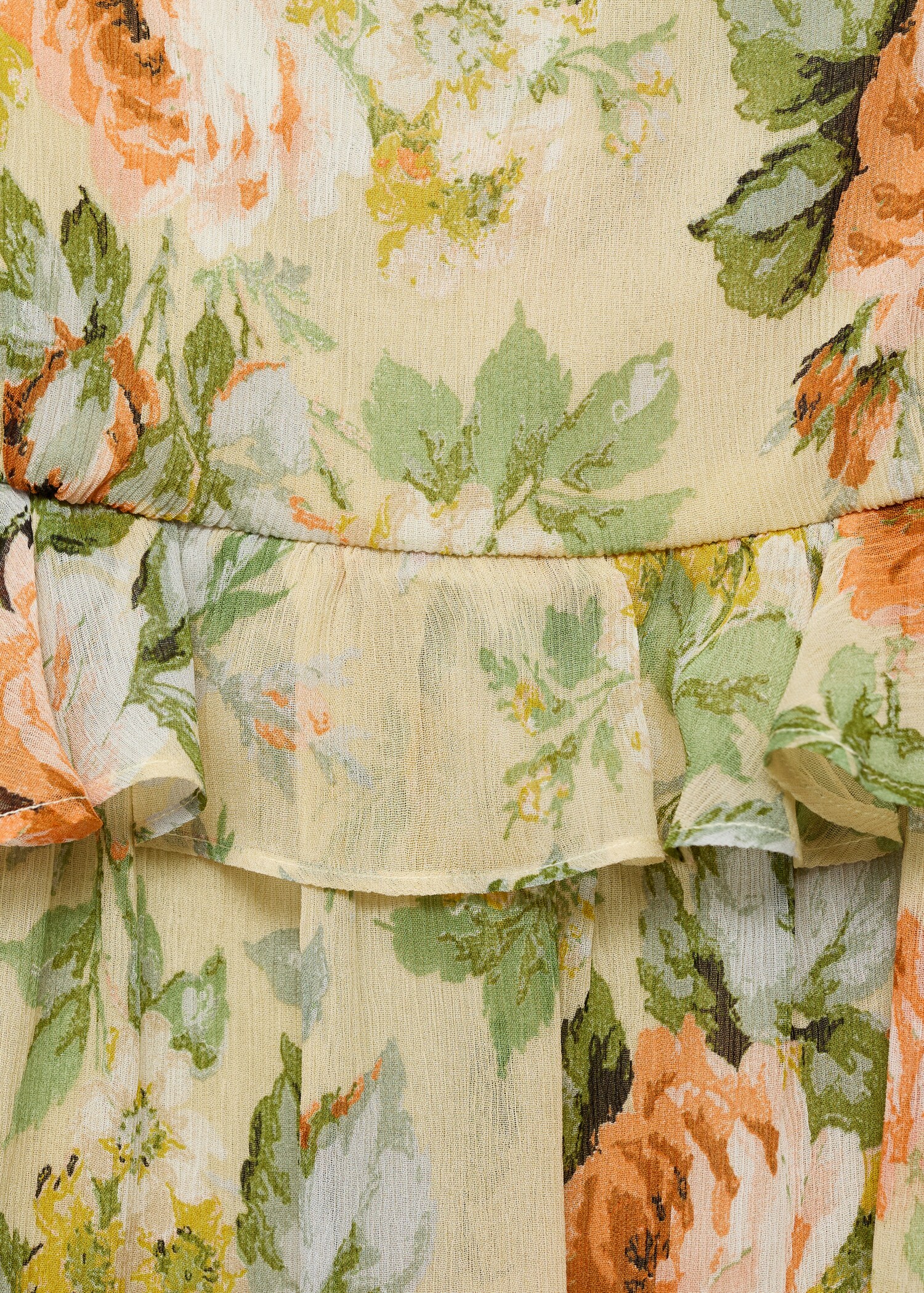Short floral-print dress with ruffle detail - Details of the article 8