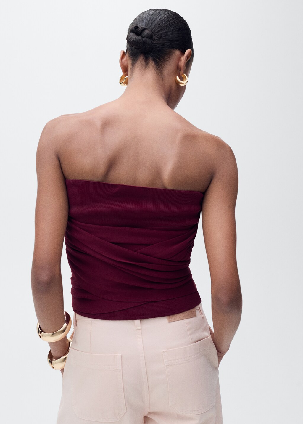 Mango Bandeau top with knot detail