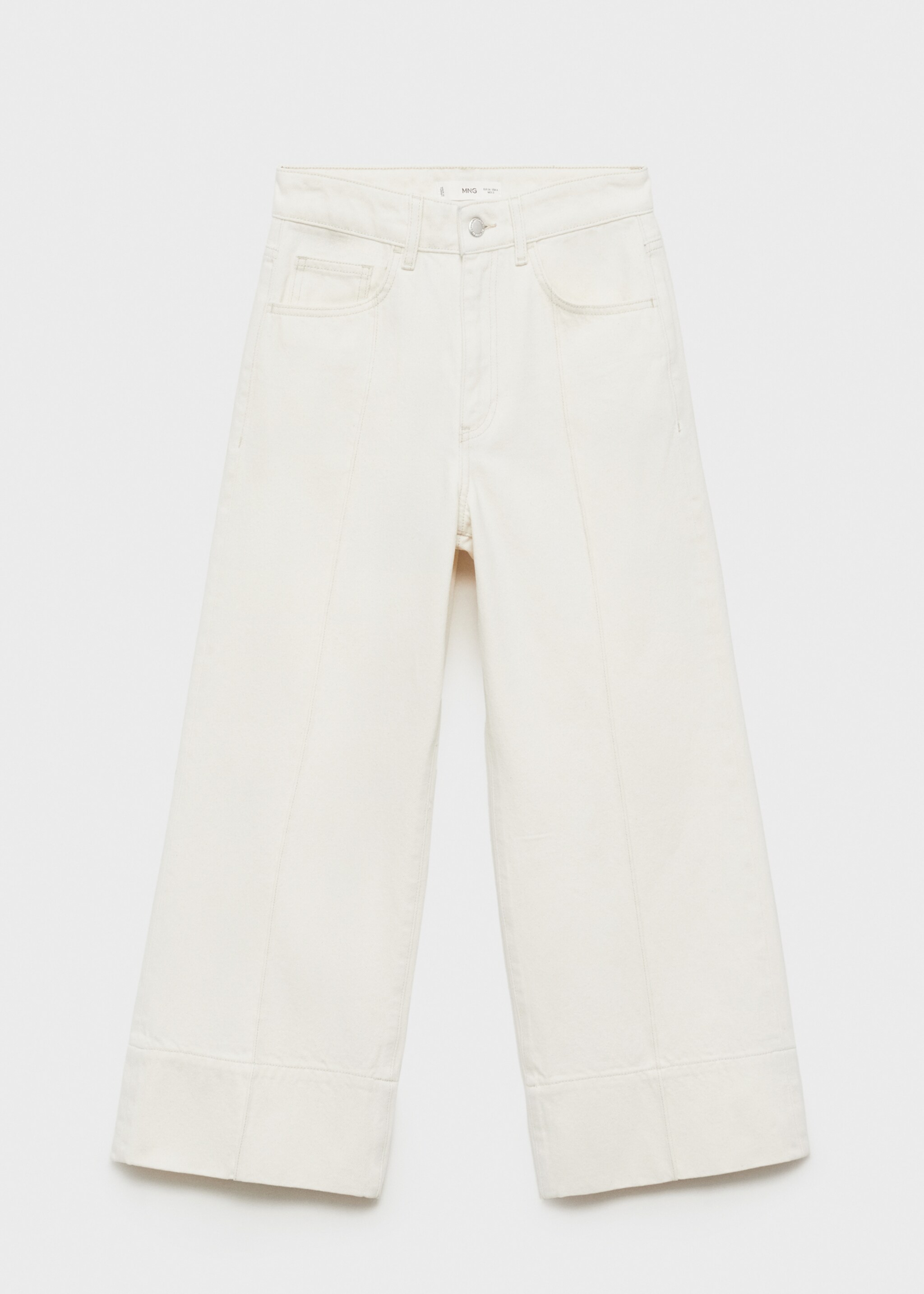 Wide-leg cropped jeans with seam detail - Article without model
