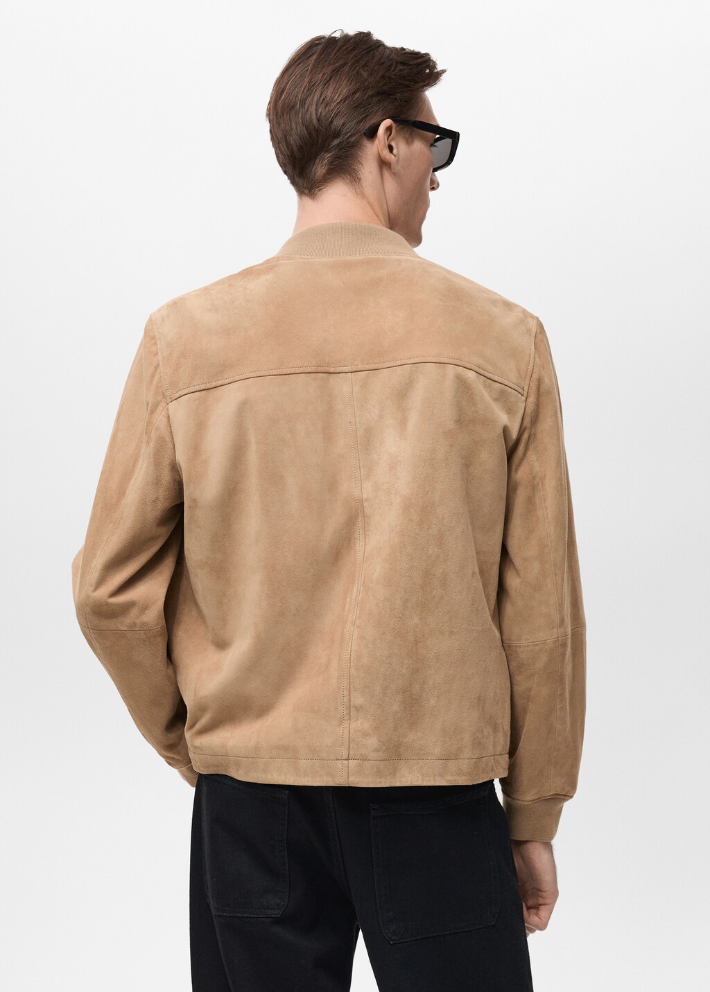 Suede leather bomber jacket - Men | MANGO Finland