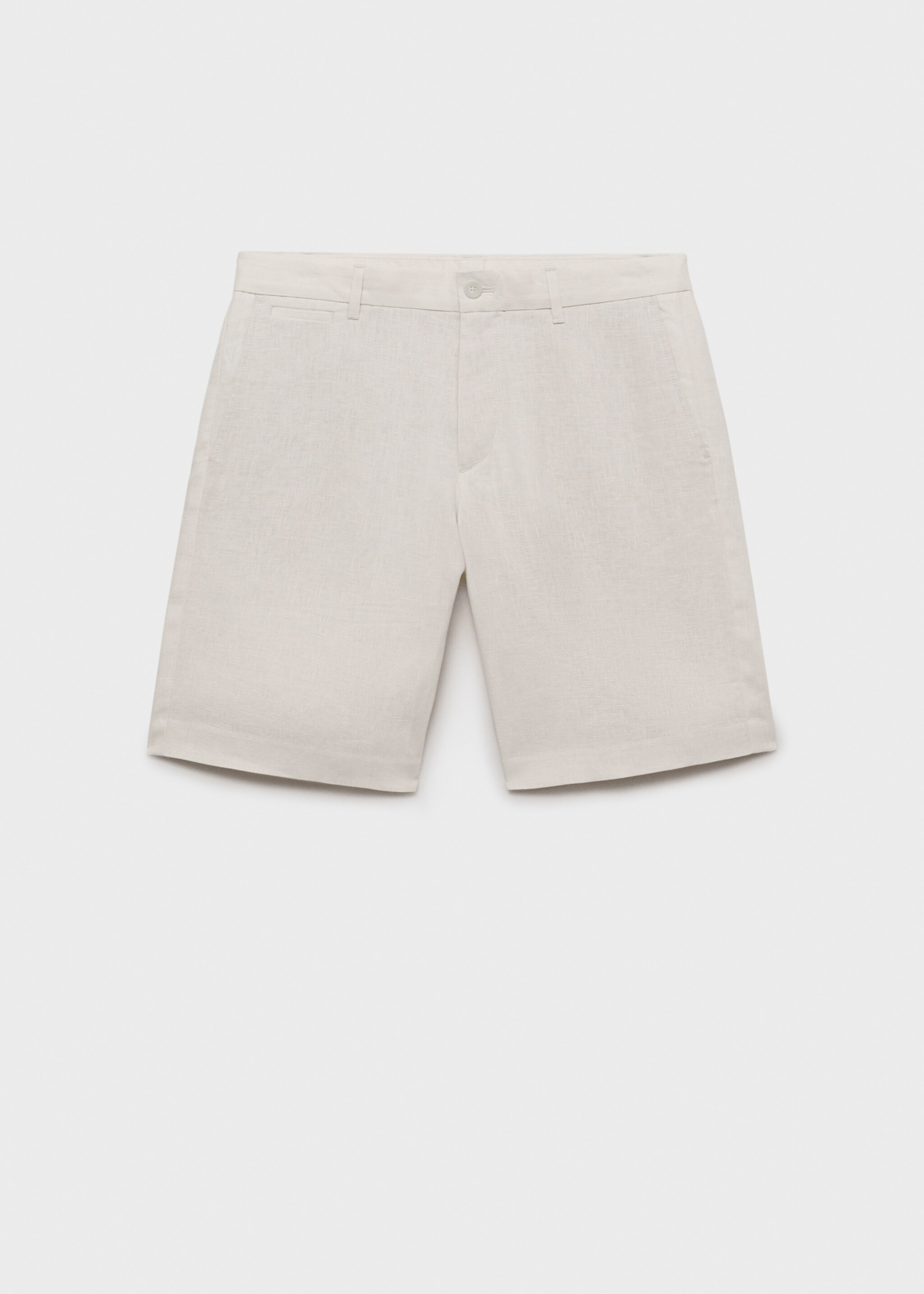 Slim-fit 100% linen bermuda shorts - Article without model