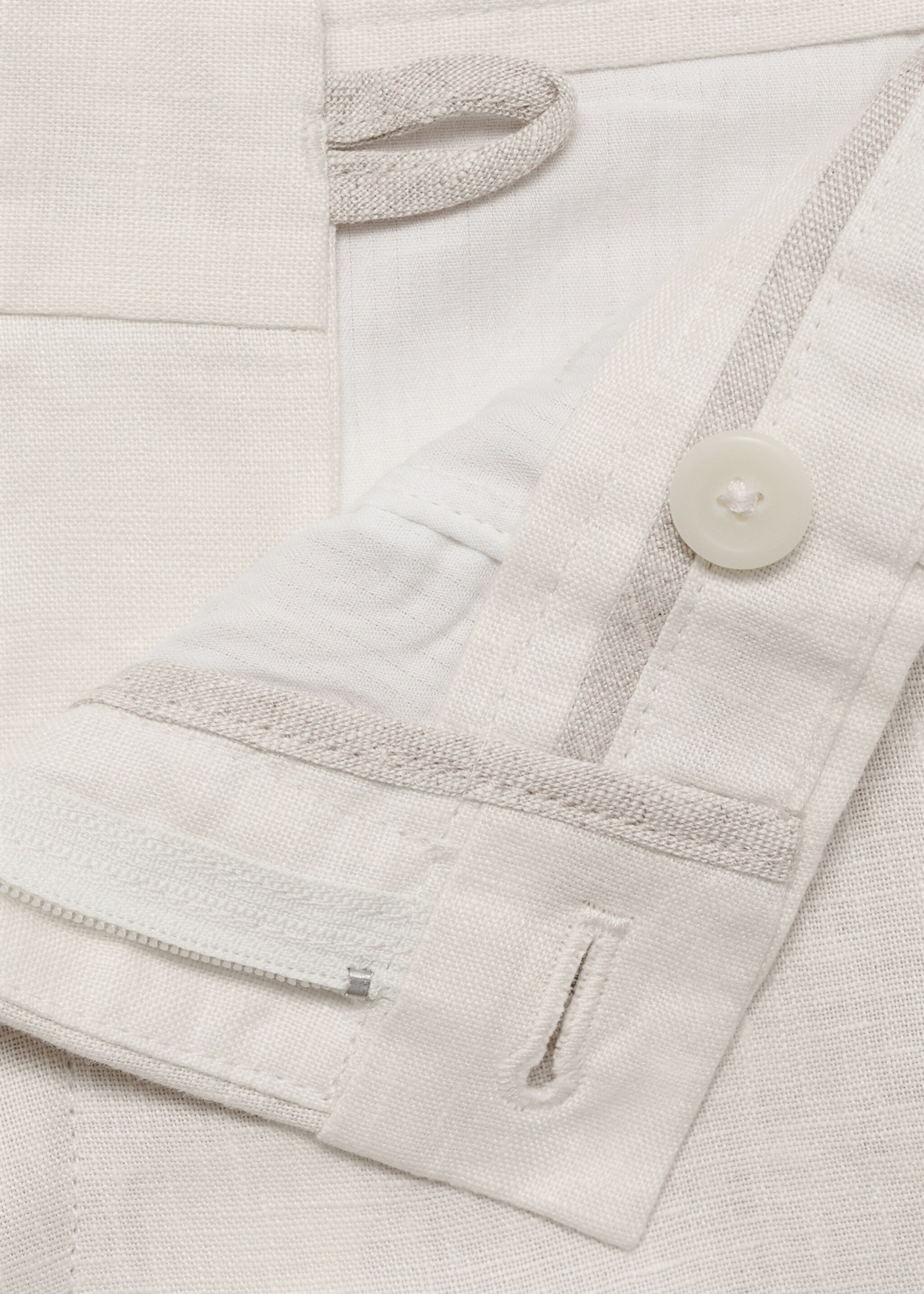 Slim-fit 100% linen bermuda shorts - Details of the article 8