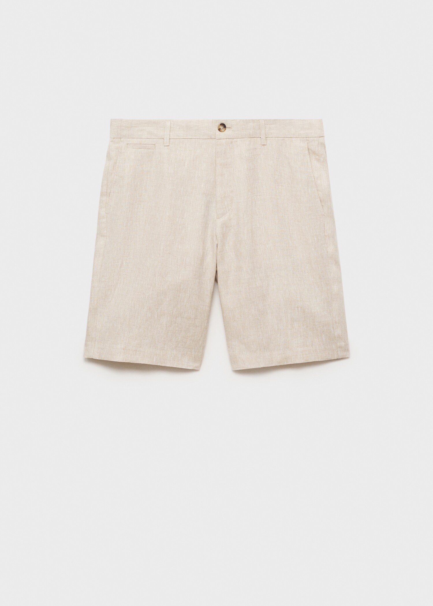 Slim-fit 100% linen bermuda shorts - Article without model